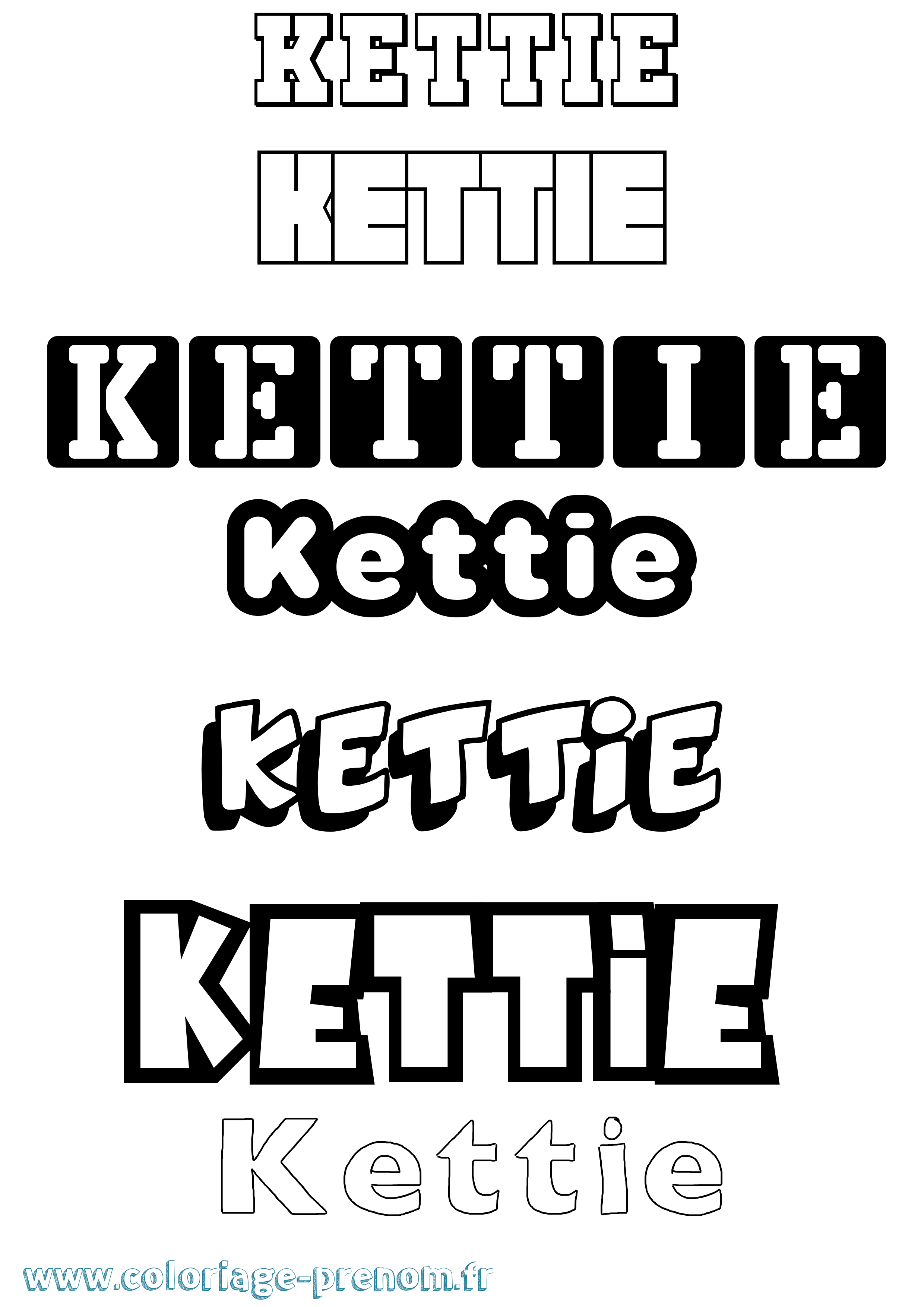 Coloriage Kettie Simple Coloriage prénom Kettie Simple