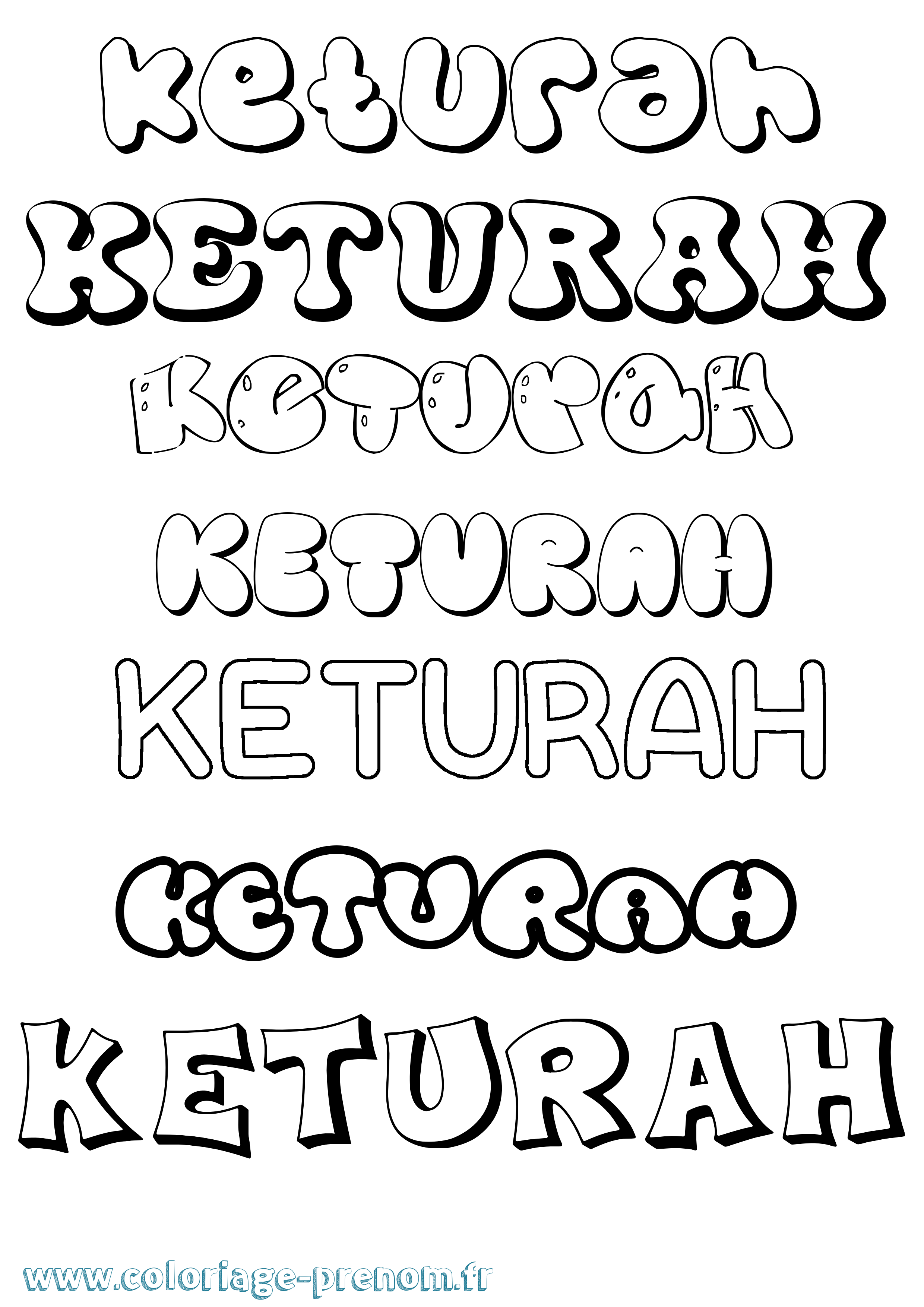 Coloriage Keturah Bubble Coloriage prénom Keturah Bubble