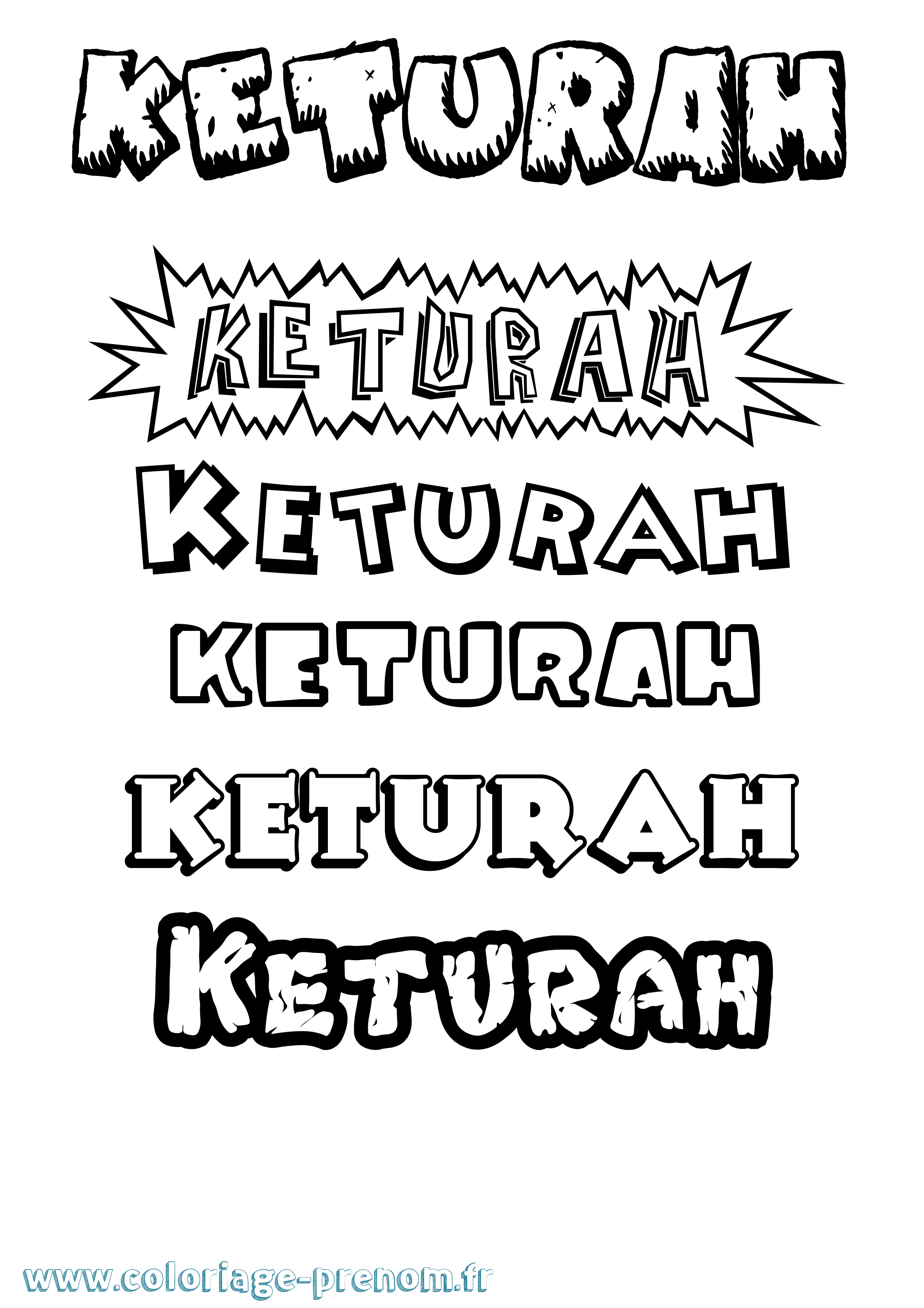 Coloriage Keturah Dessin Animé Coloriage prénom Keturah Dessin Animé