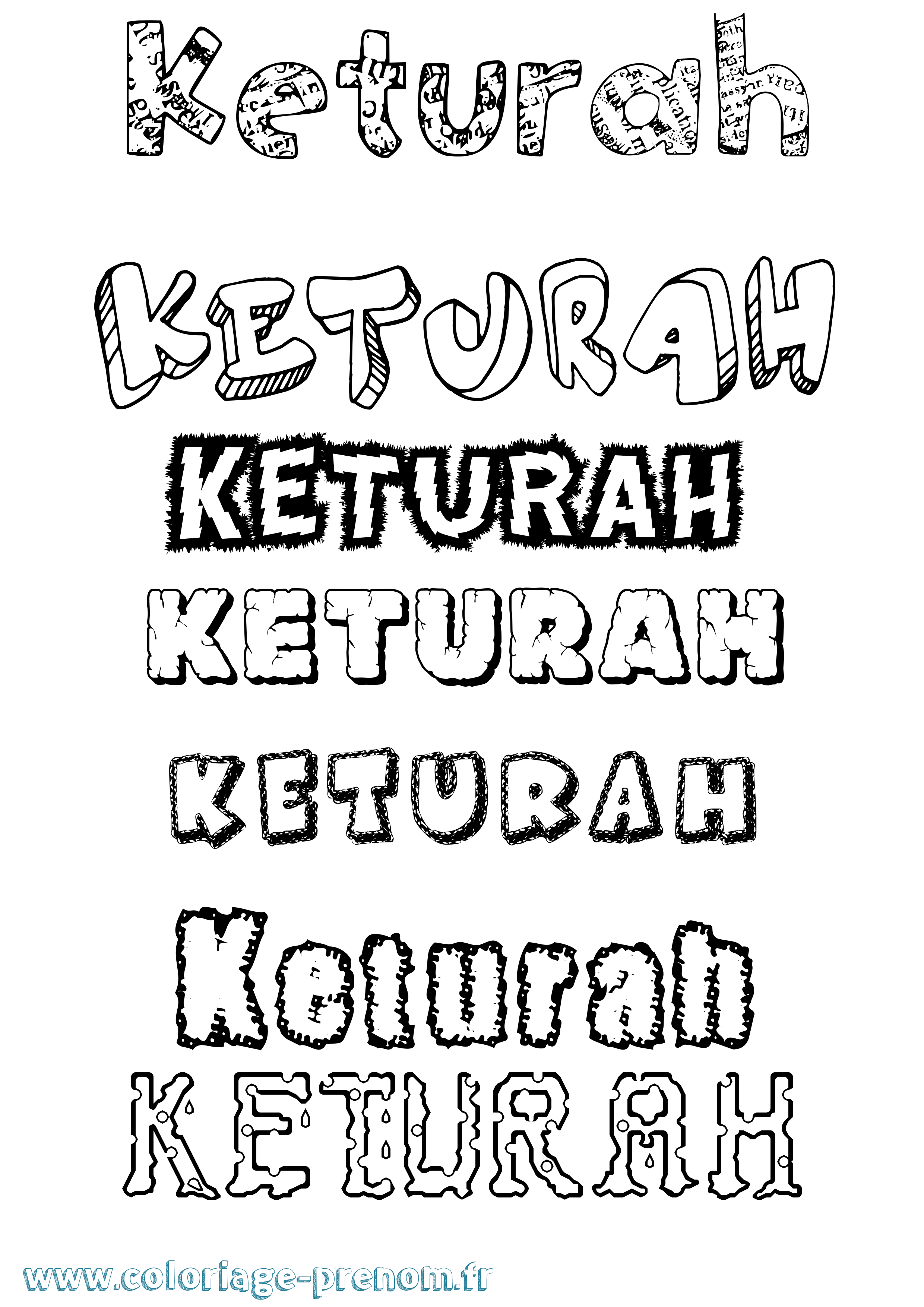 Coloriage Keturah Destructuré Coloriage prénom Keturah Destructuré