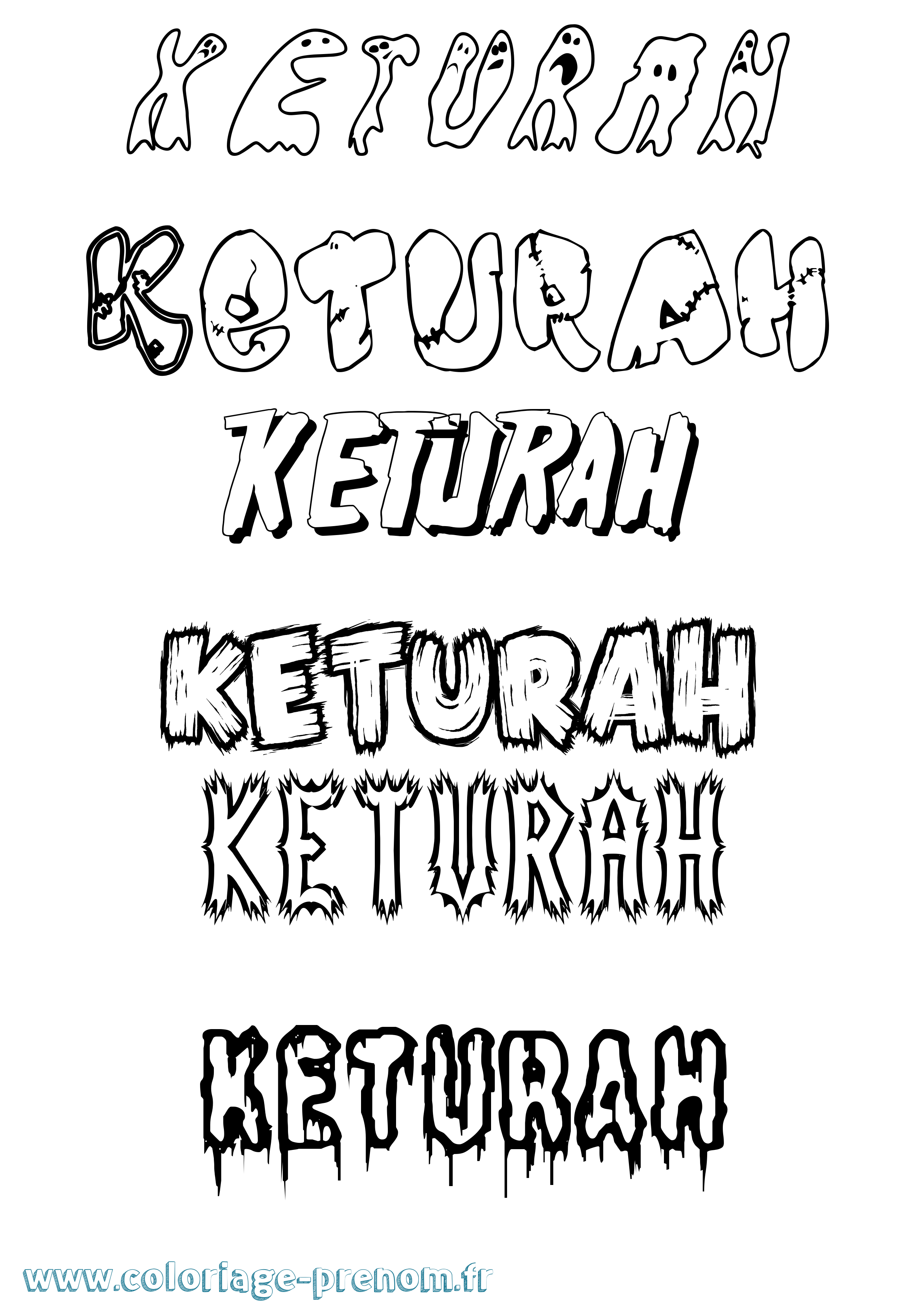 Coloriage Keturah Frisson Coloriage prénom Keturah Frisson