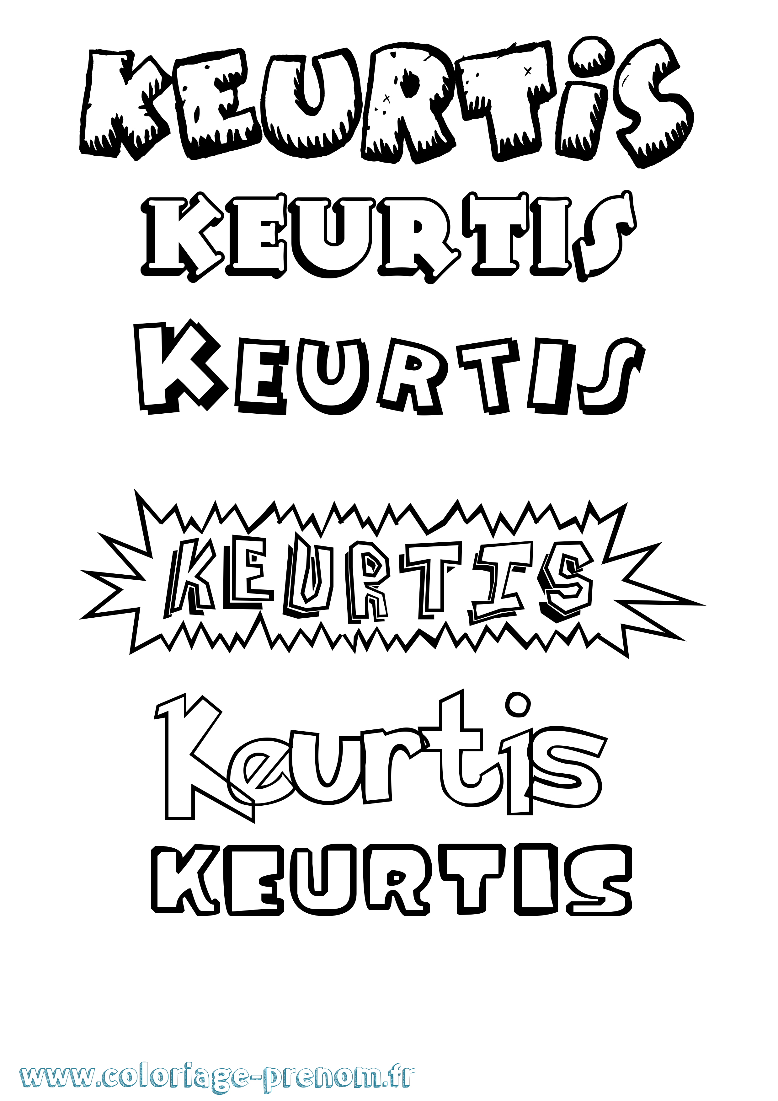 Coloriage Keurtis Dessin Animé Coloriage prénom Keurtis Dessin Animé