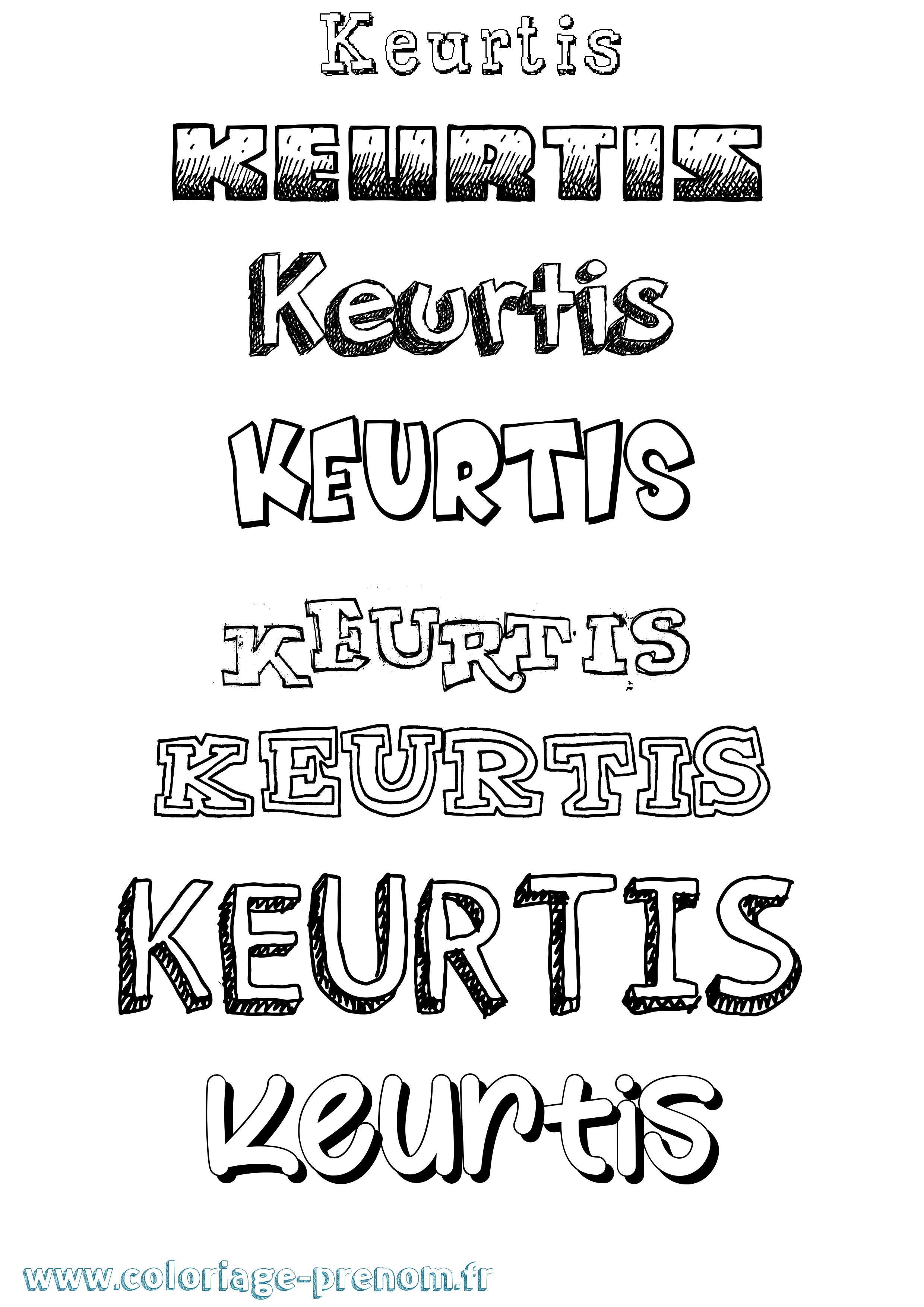 Coloriage Keurtis Dessiné Coloriage prénom Keurtis Dessiné