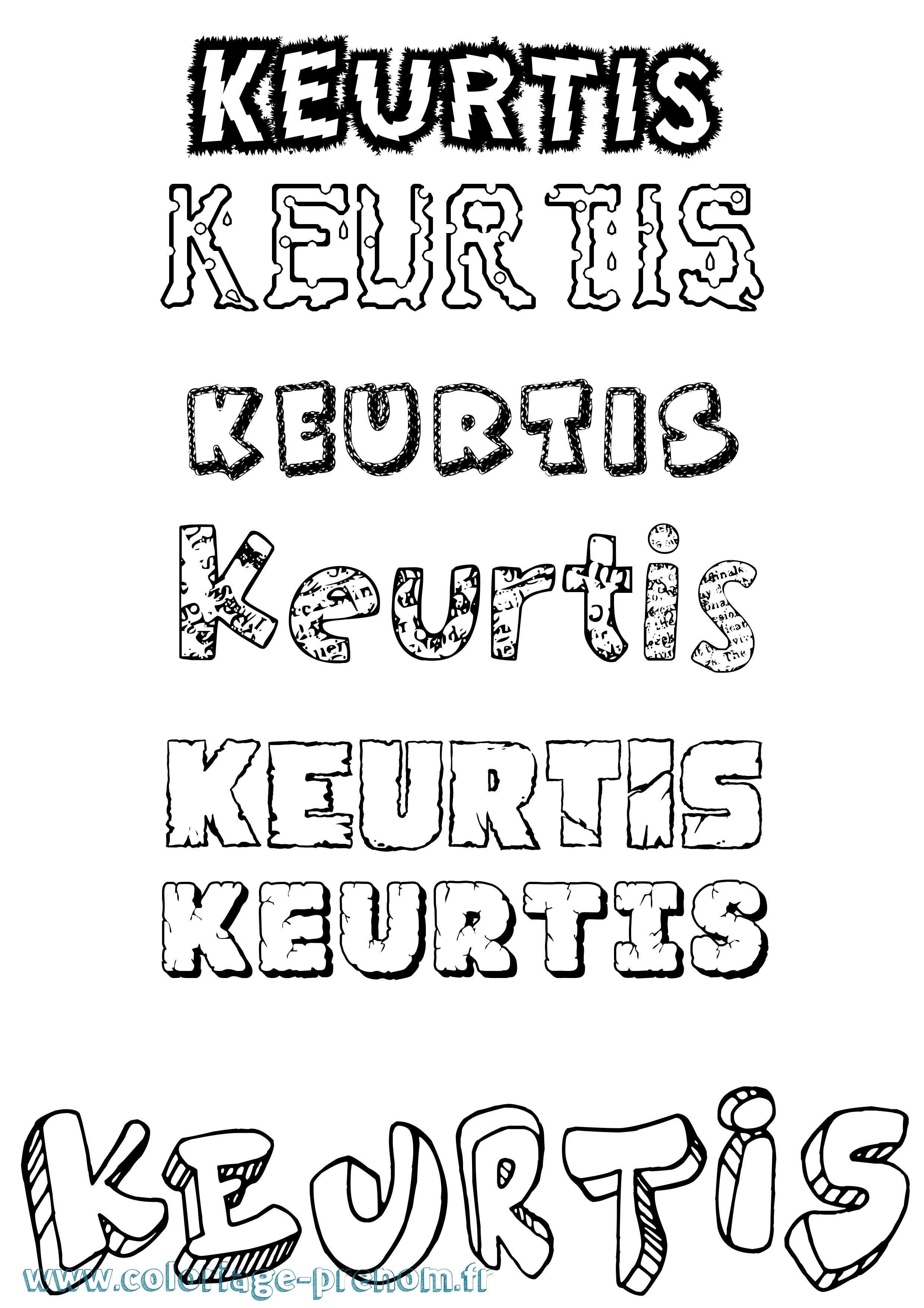Coloriage Keurtis Destructuré Coloriage prénom Keurtis Destructuré