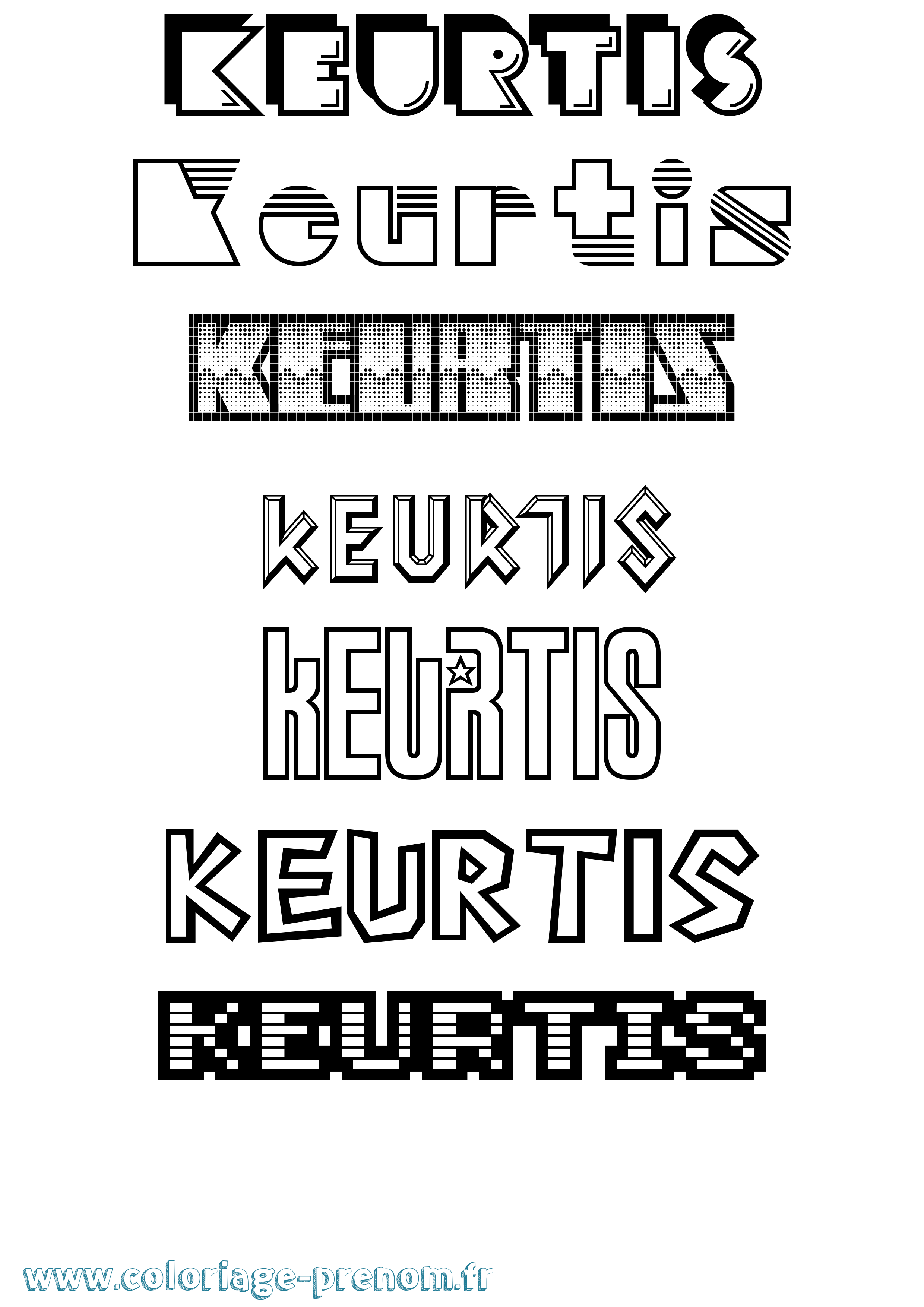 Coloriage Keurtis Jeux Vidéos Coloriage prénom Keurtis Jeux Vidéos