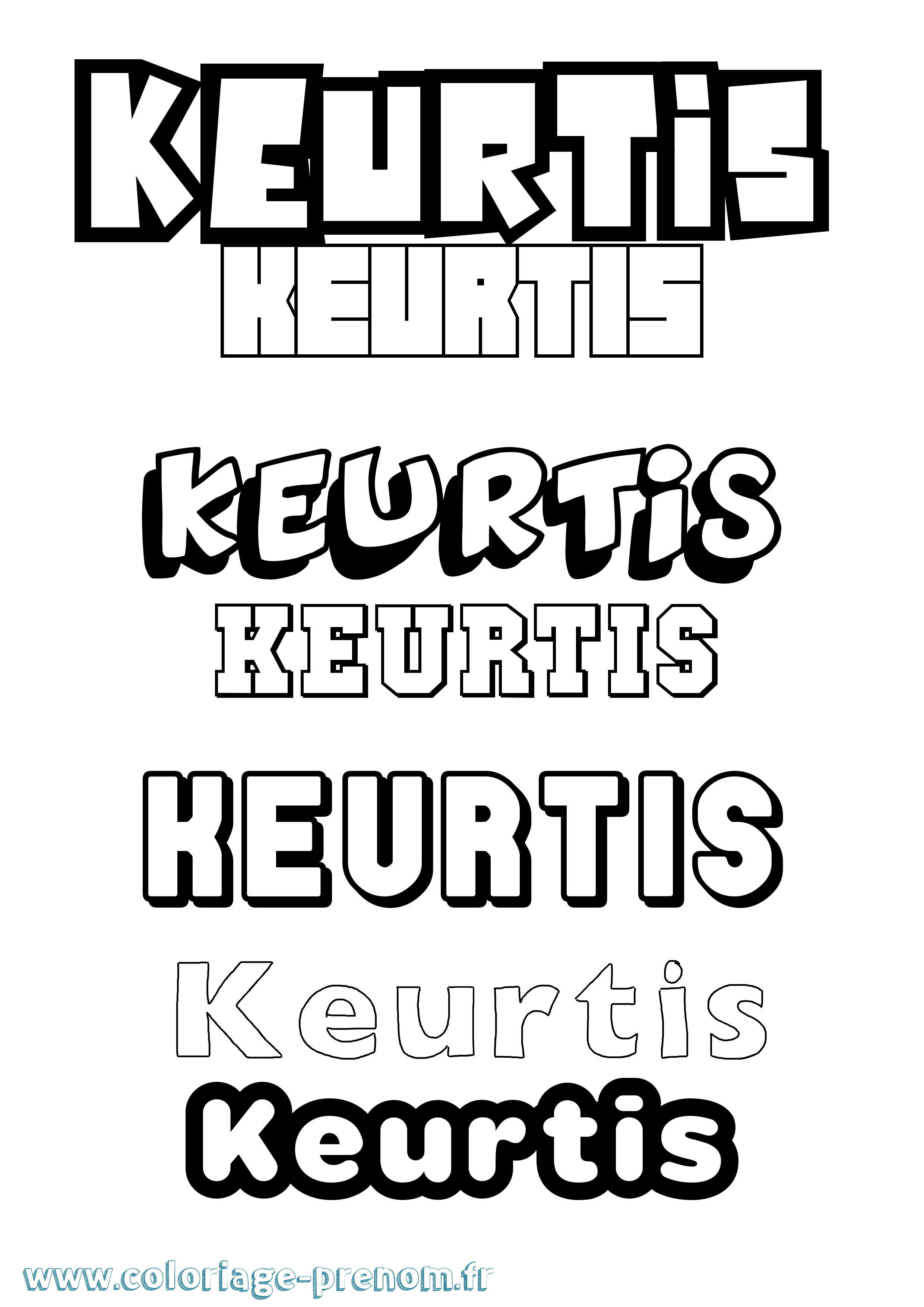 Coloriage Keurtis Simple Coloriage prénom Keurtis Simple