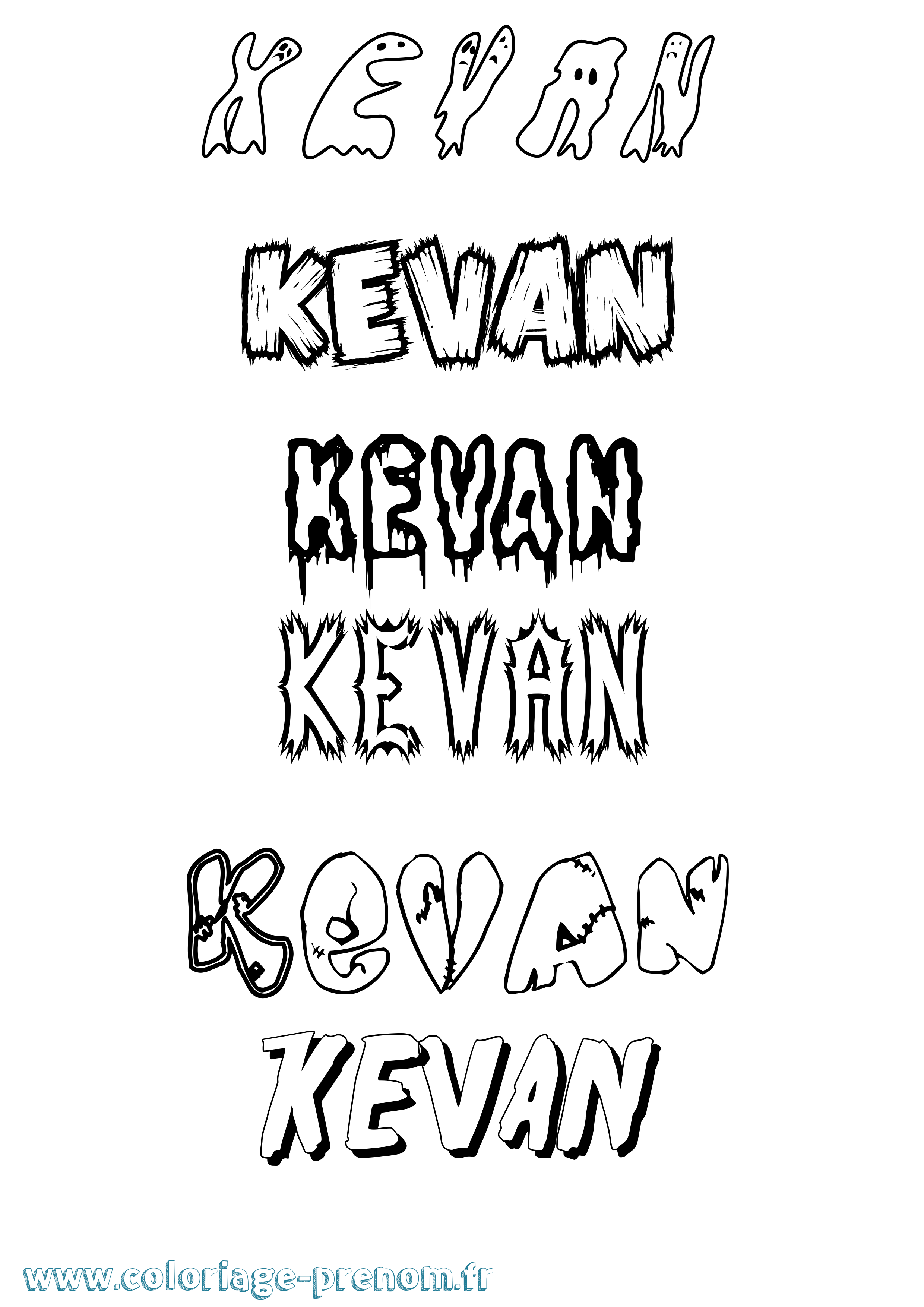 Coloriage Kevan Frisson Coloriage prénom Kevan Frisson