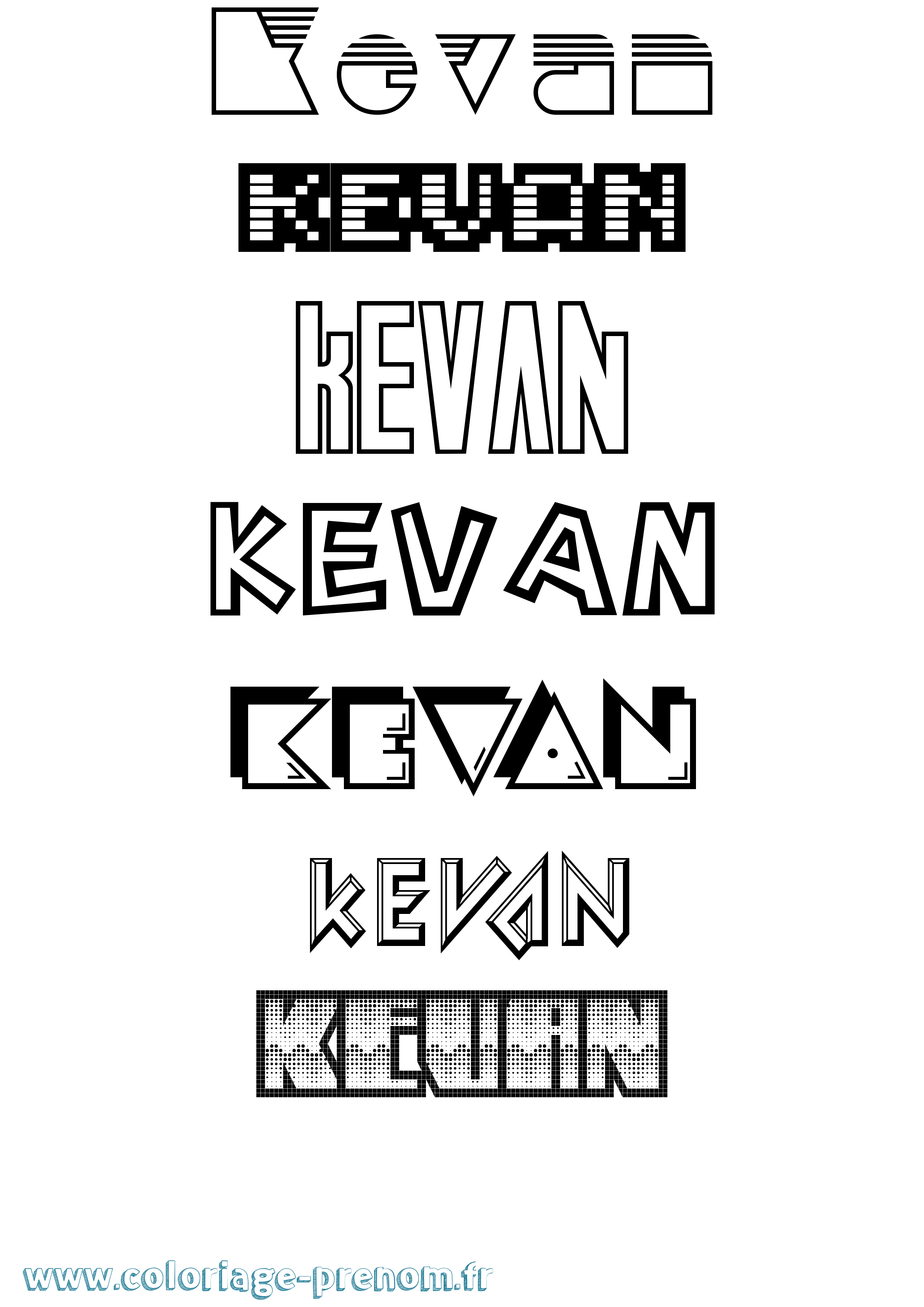 Coloriage Kevan Jeux Vidéos Coloriage prénom Kevan Jeux Vidéos