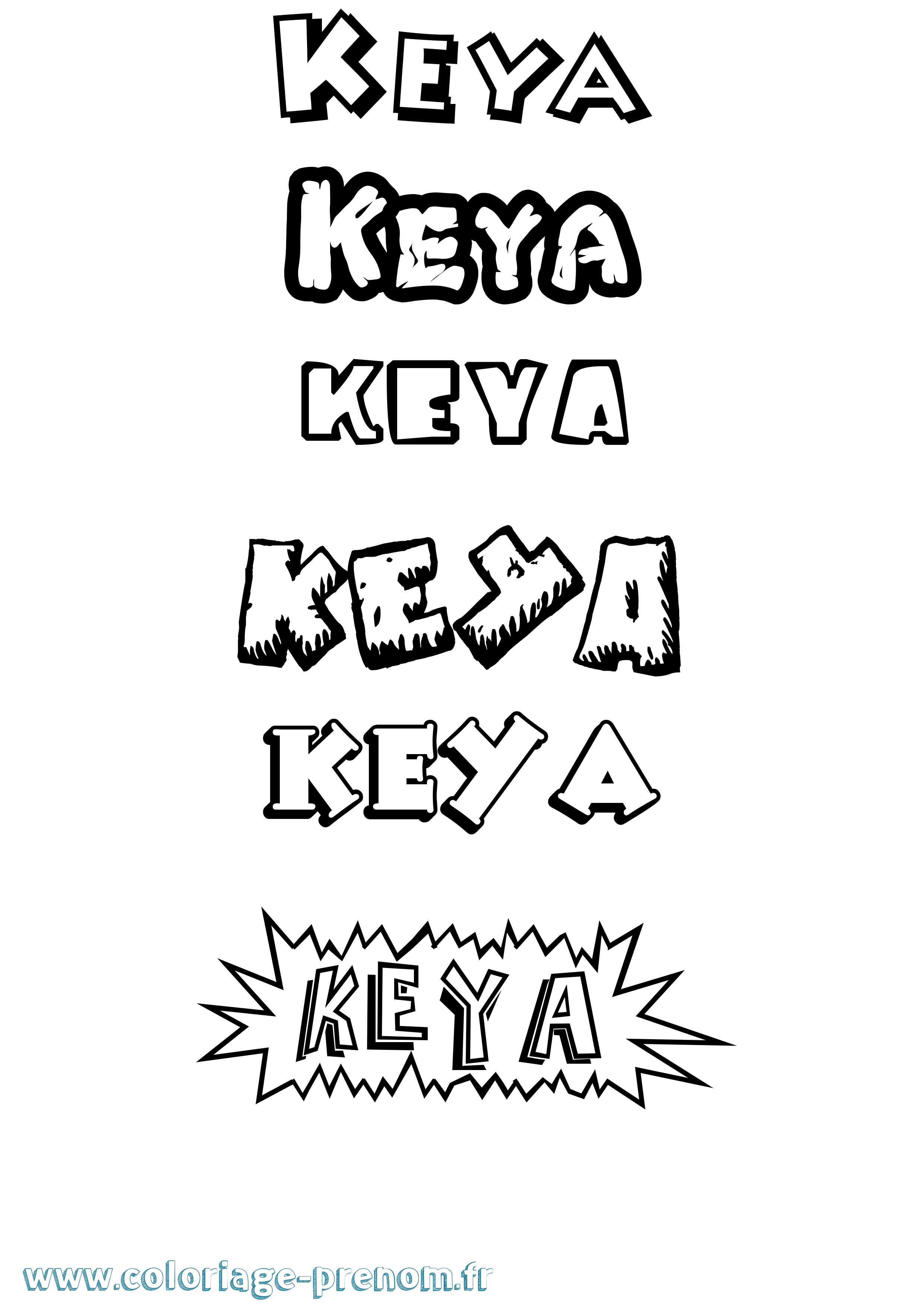 Coloriage Keya Dessin Animé Coloriage prénom Keya Dessin Animé