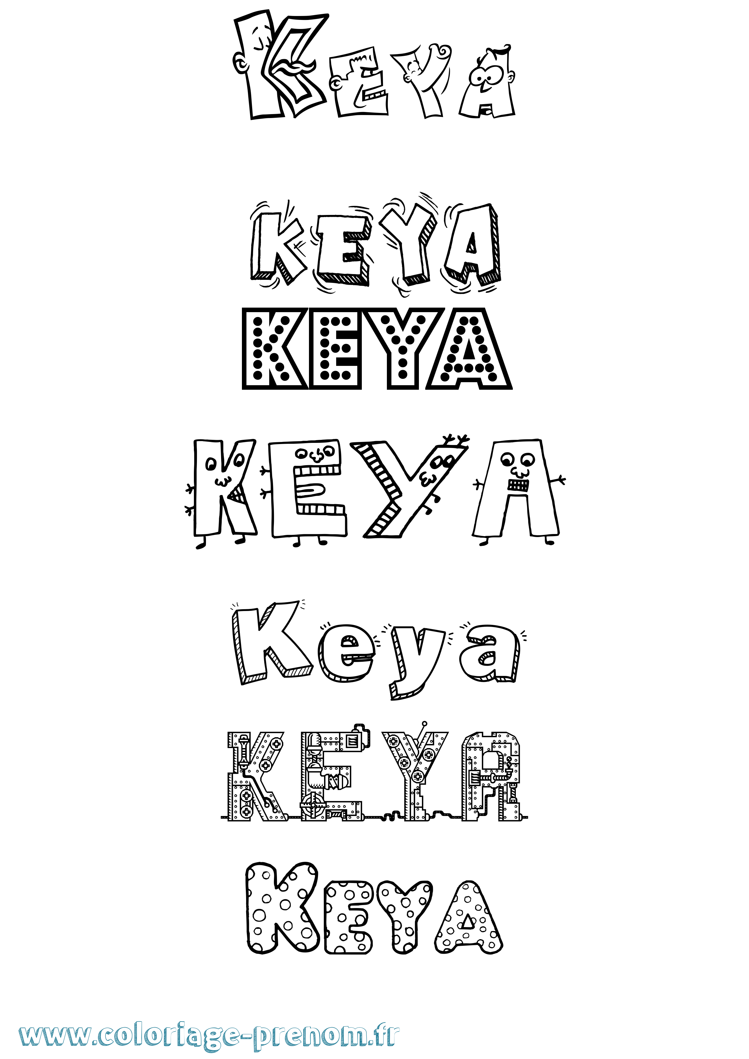 Coloriage Keya Fun Coloriage prénom Keya Fun