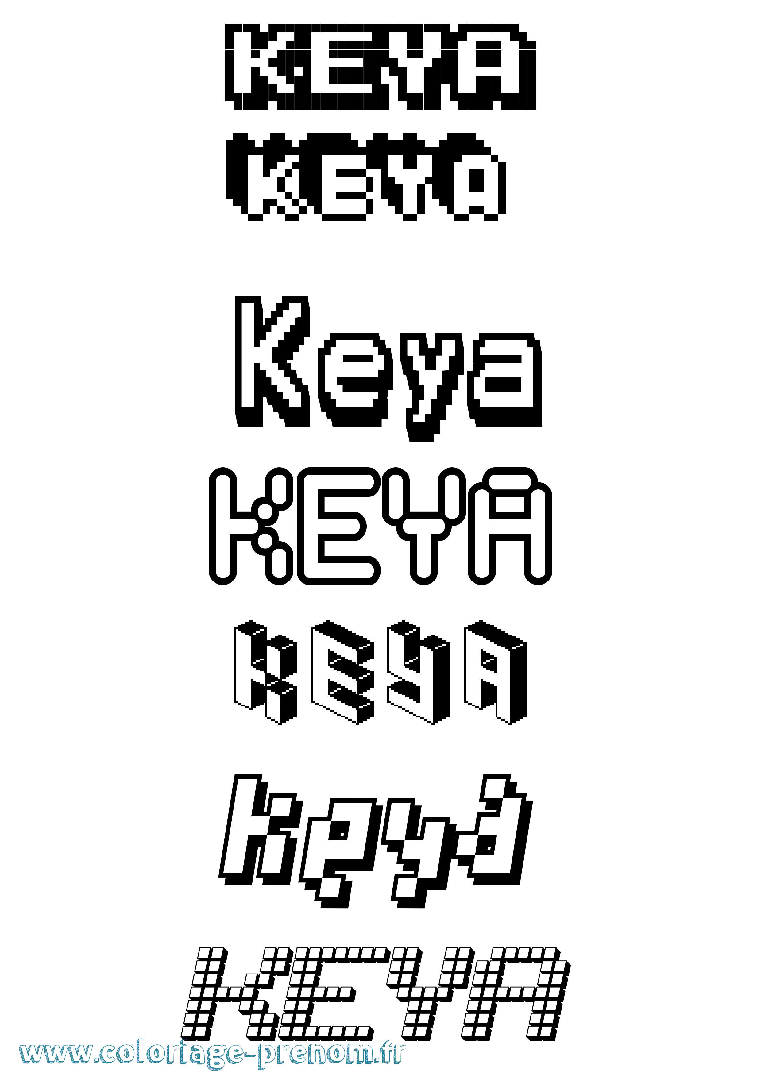 Coloriage Keya Pixel Coloriage prénom Keya Pixel
