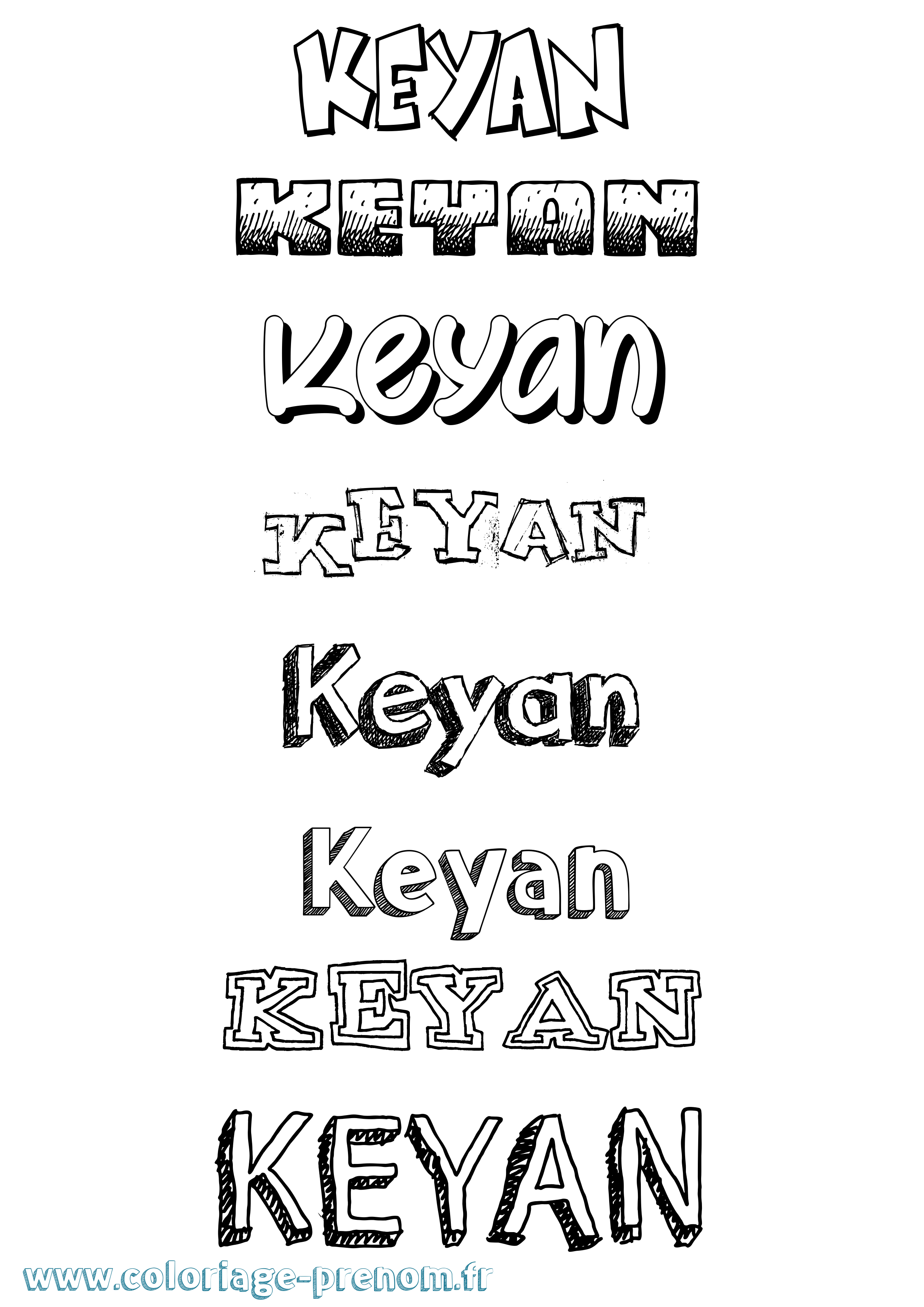 Coloriage Keyan Dessiné Coloriage prénom Keyan Dessiné