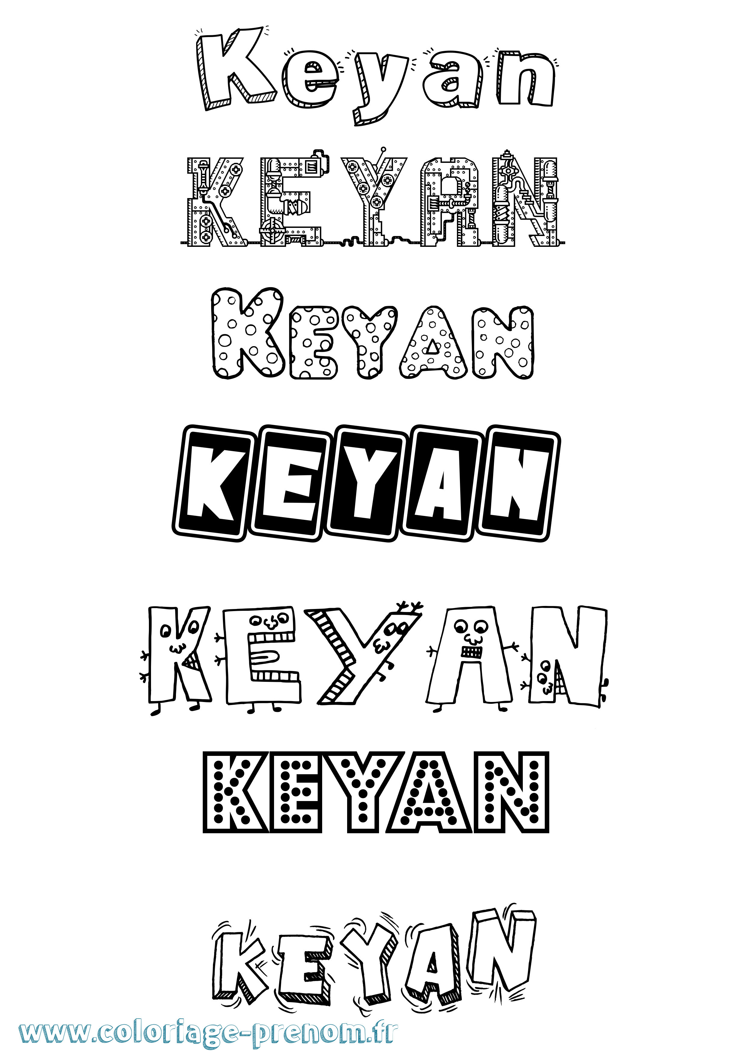 Coloriage Keyan Fun Coloriage prénom Keyan Fun