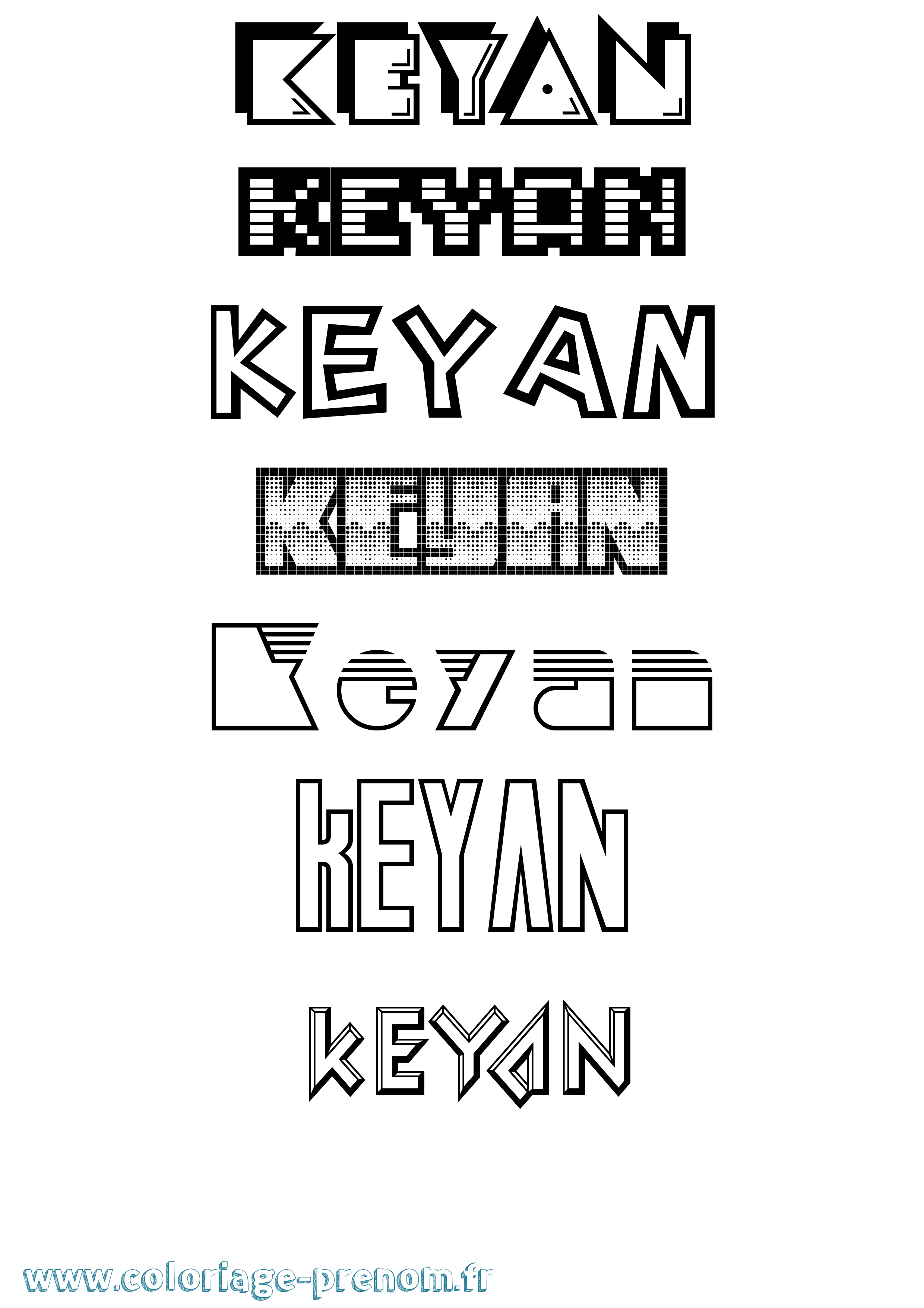 Coloriage Keyan Jeux Vidéos Coloriage prénom Keyan Jeux Vidéos