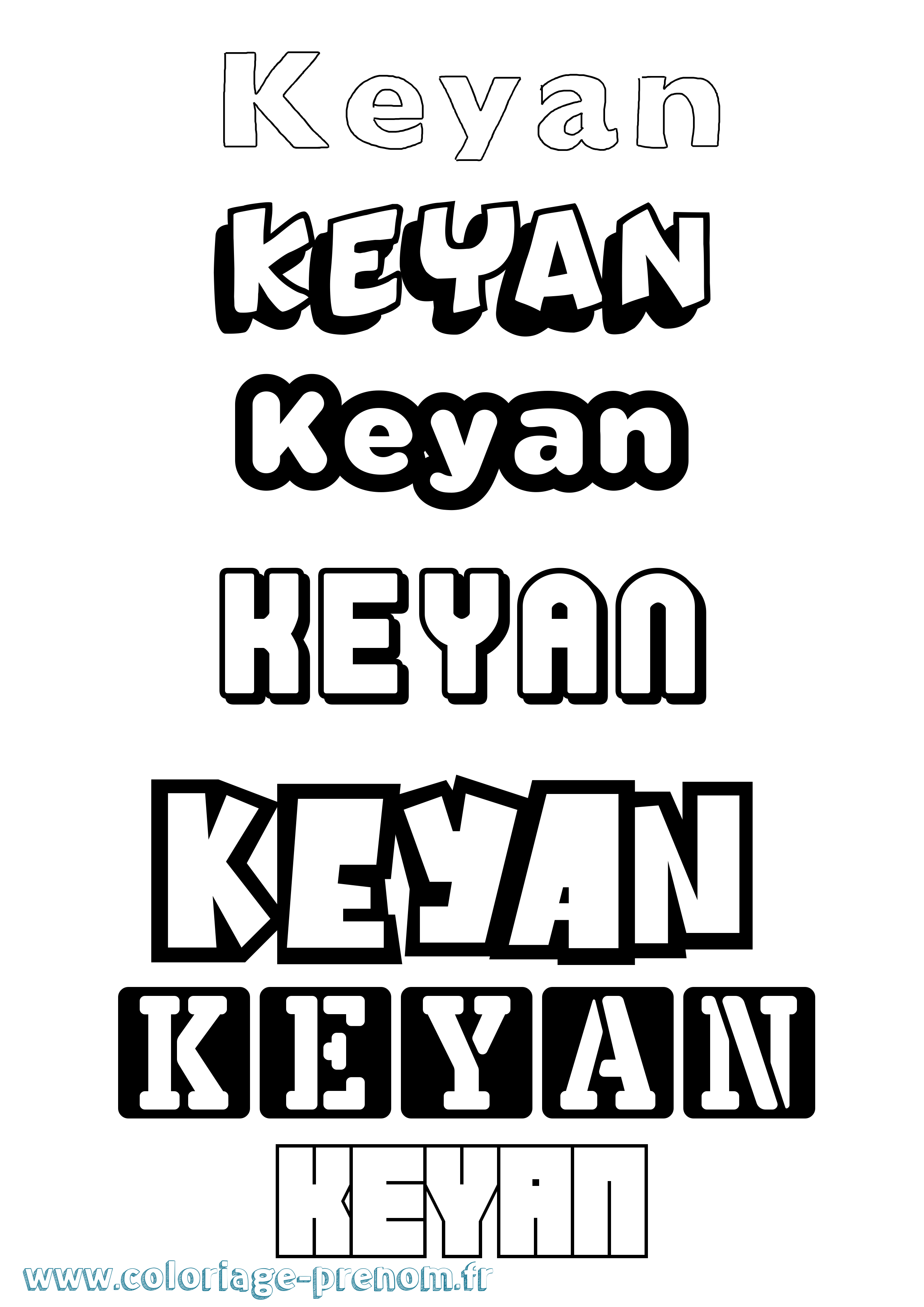 Coloriage Keyan Simple Coloriage prénom Keyan Simple