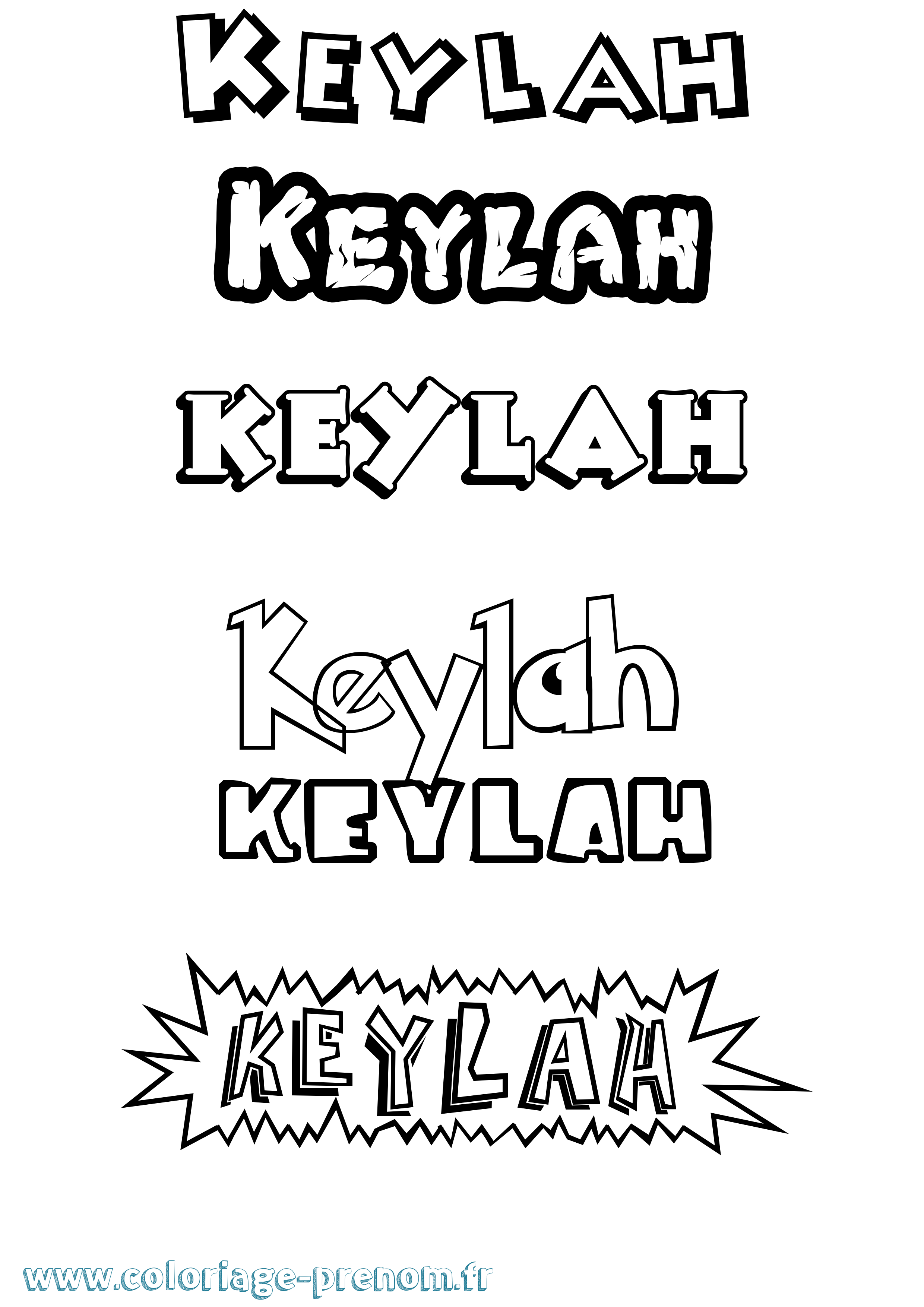 Coloriage Keylah Dessin Animé Coloriage prénom Keylah Dessin Animé