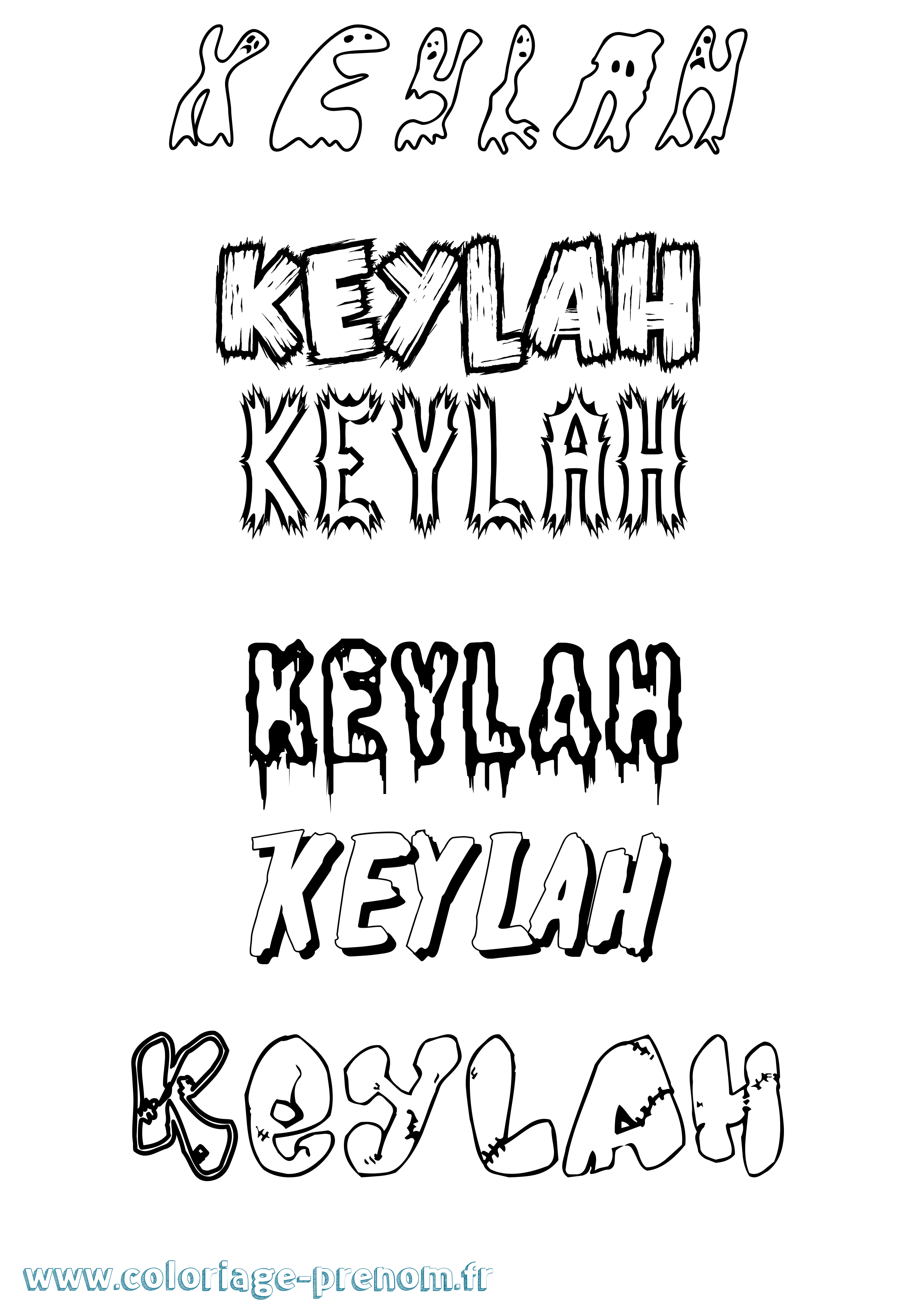 Coloriage Keylah Frisson Coloriage prénom Keylah Frisson