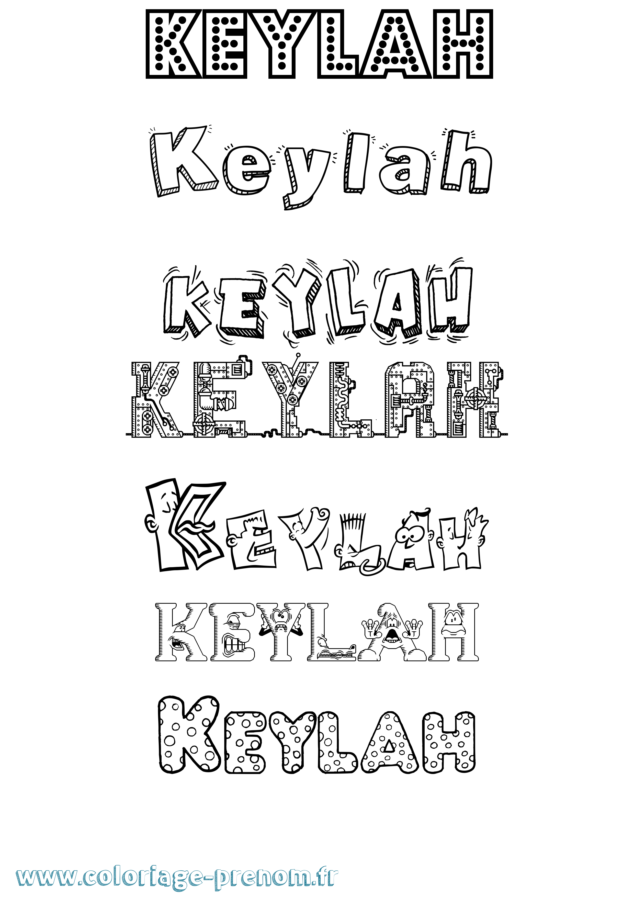 Coloriage Keylah Fun Coloriage prénom Keylah Fun