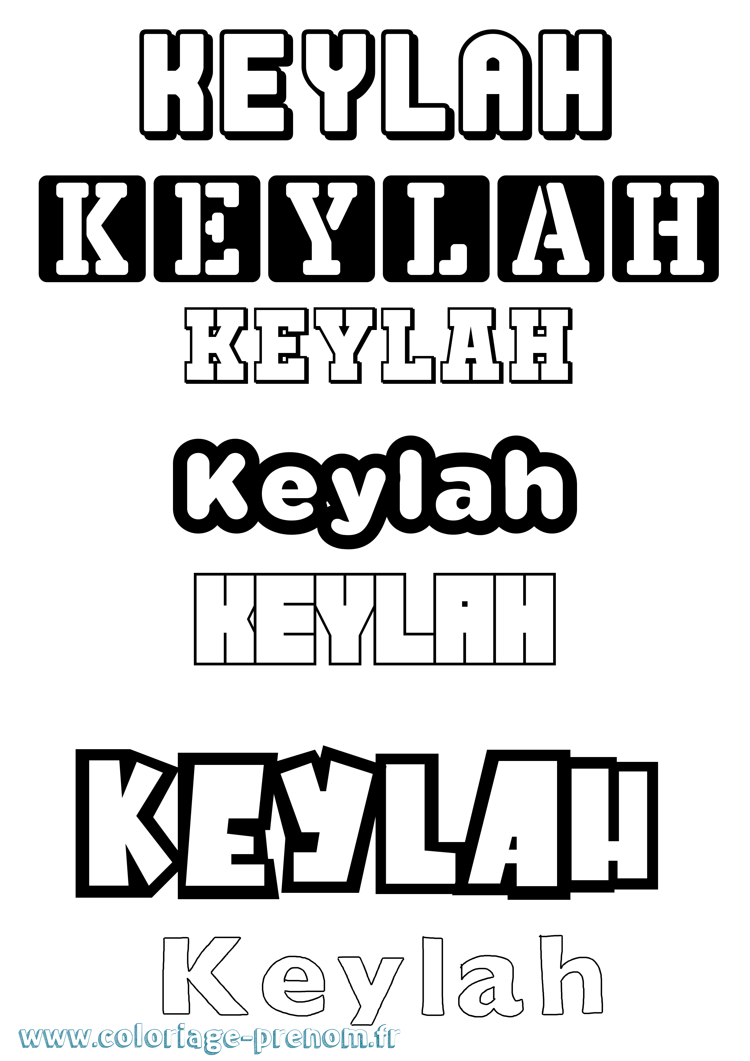 Coloriage Keylah Simple Coloriage prénom Keylah Simple
