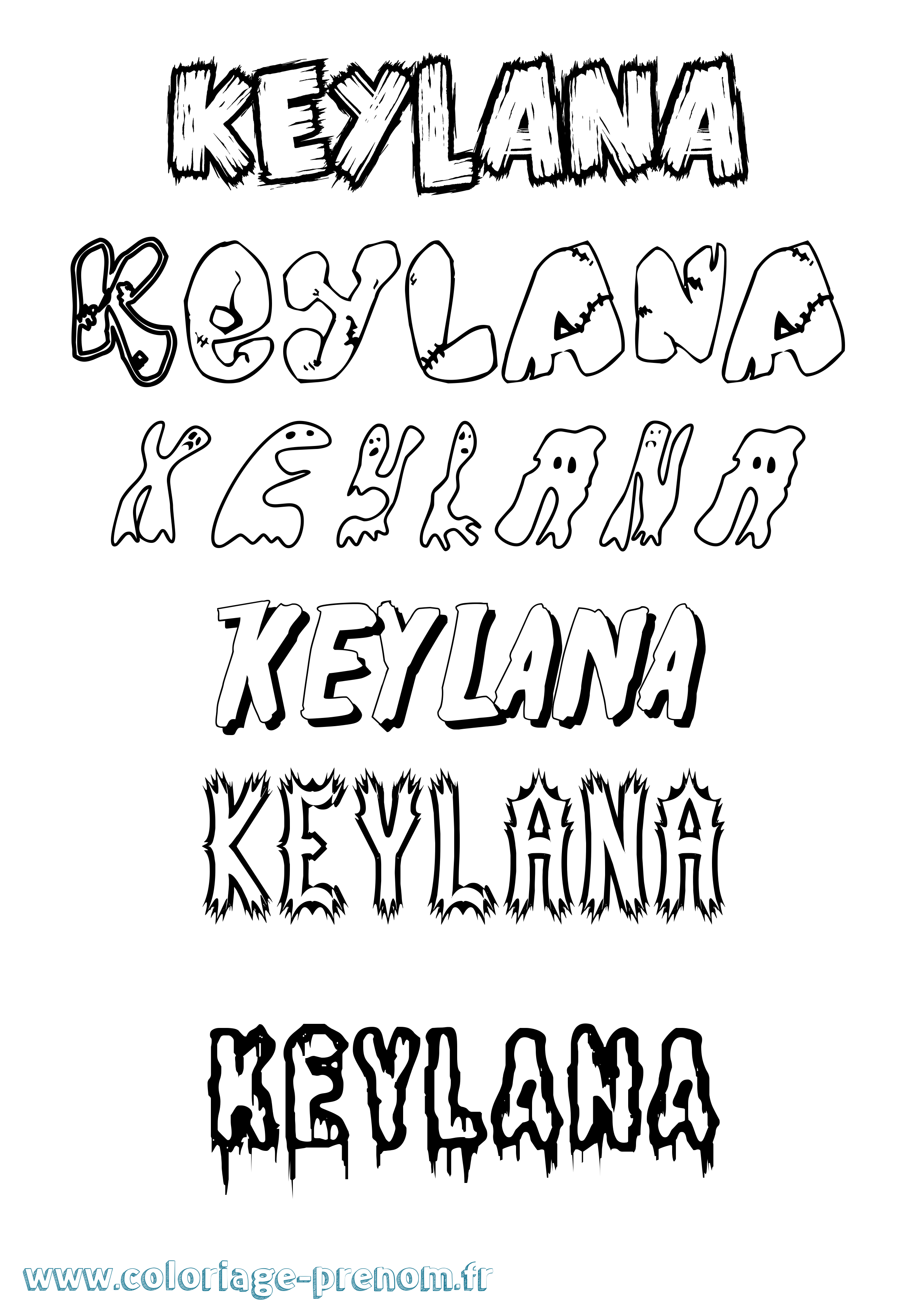 Coloriage Keylana Frisson Coloriage prénom Keylana Frisson
