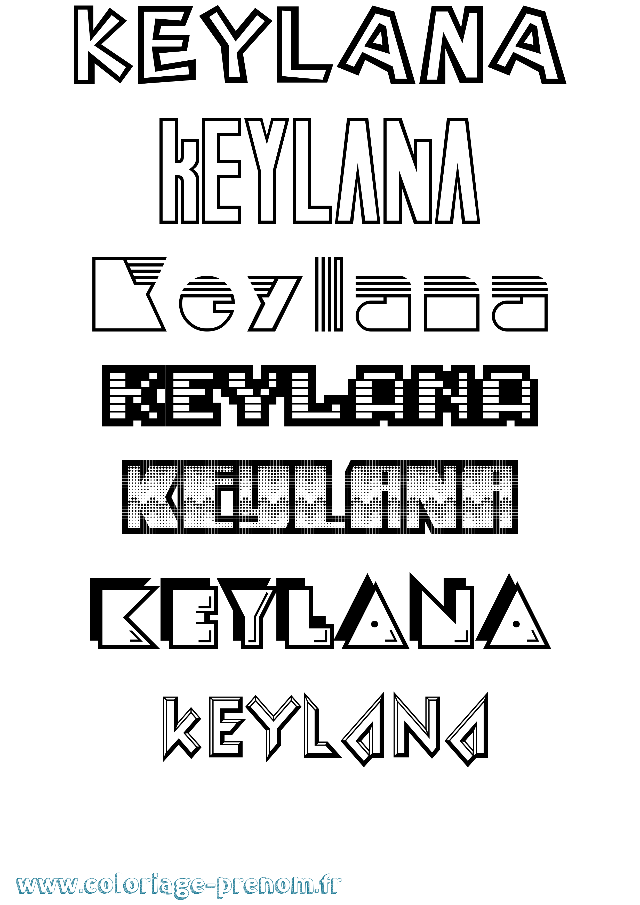 Coloriage Keylana Jeux Vidéos Coloriage prénom Keylana Jeux Vidéos