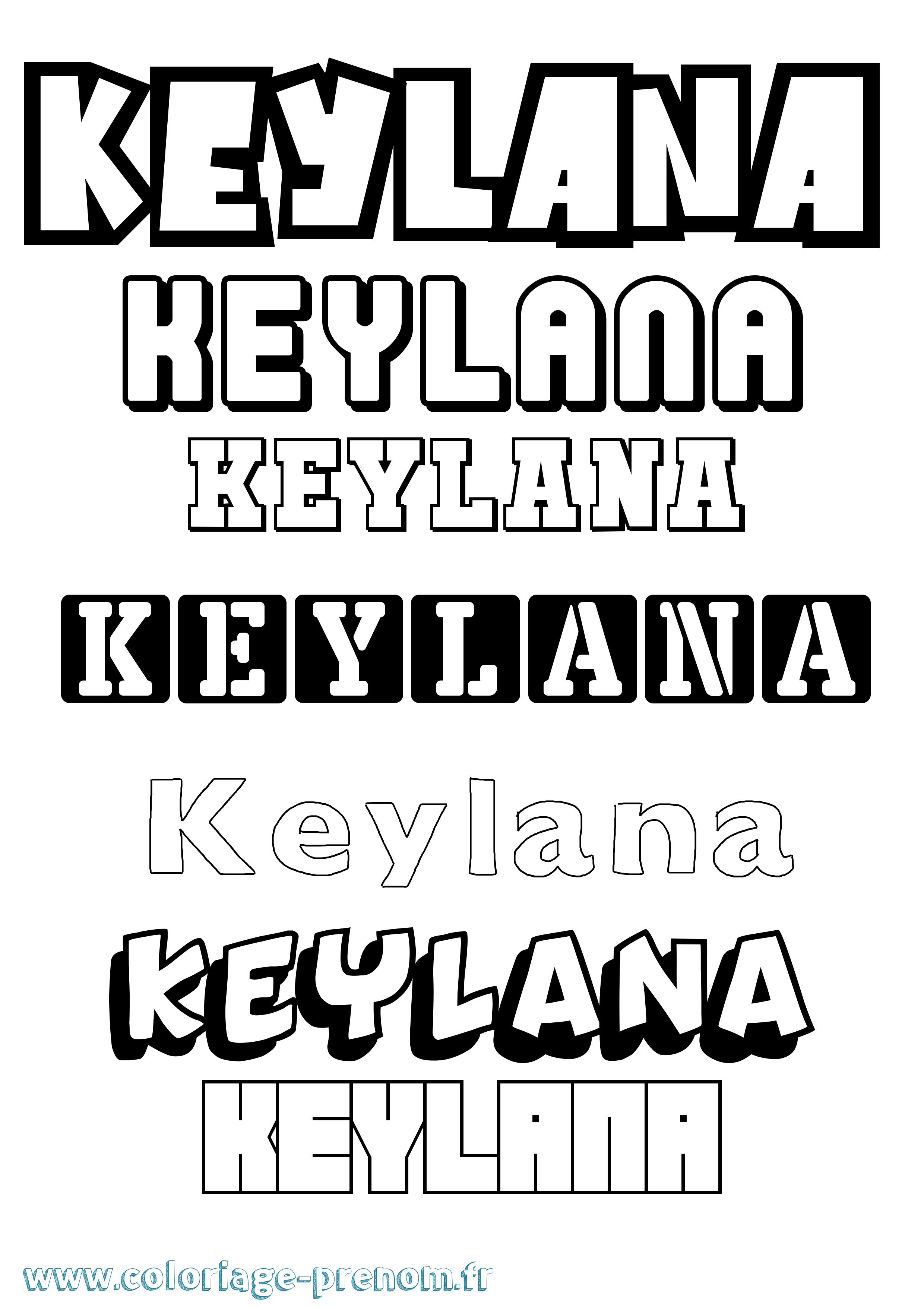 Coloriage Keylana Simple Coloriage prénom Keylana Simple