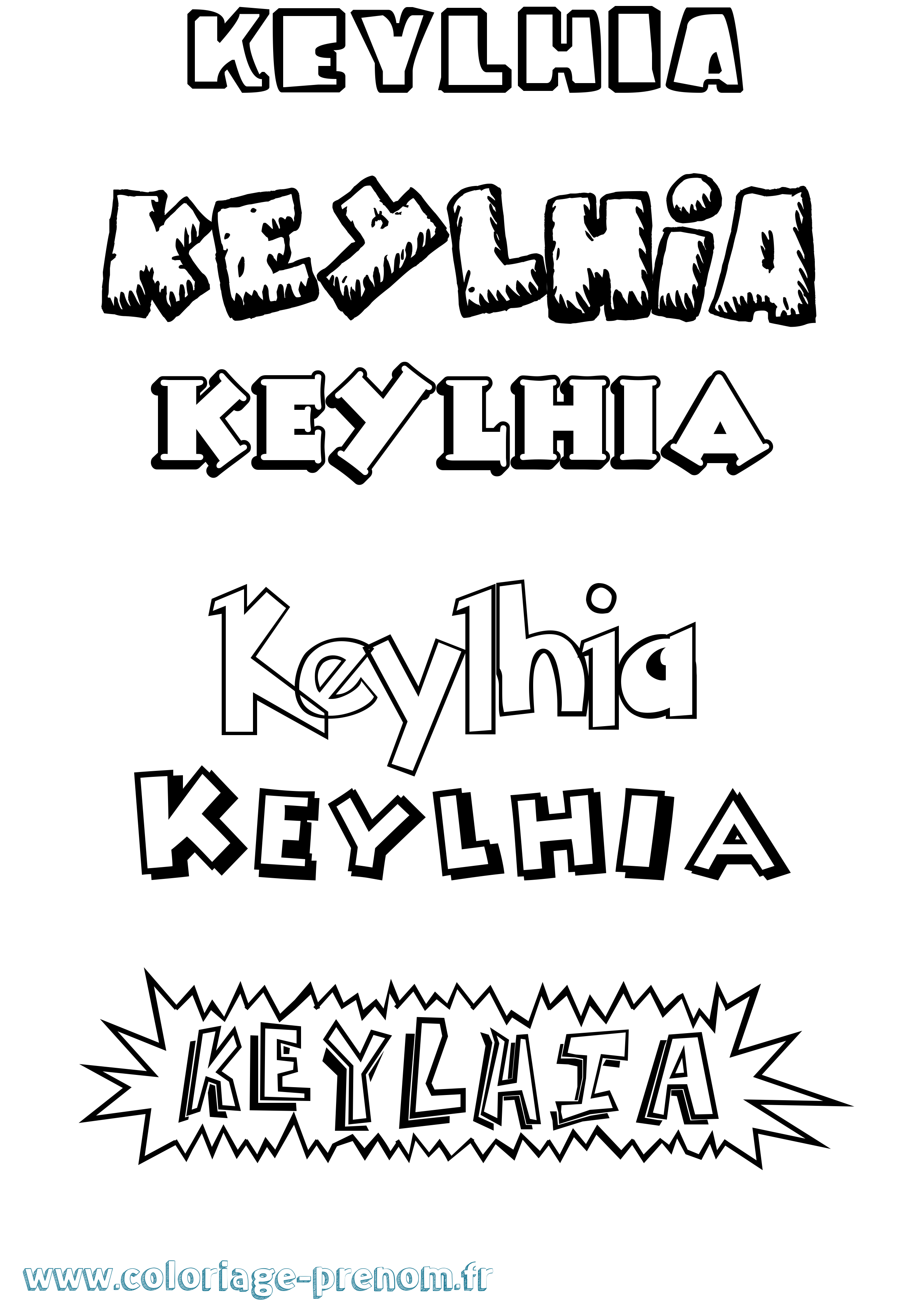 Coloriage Keylhia Dessin Animé Coloriage prénom Keylhia Dessin Animé