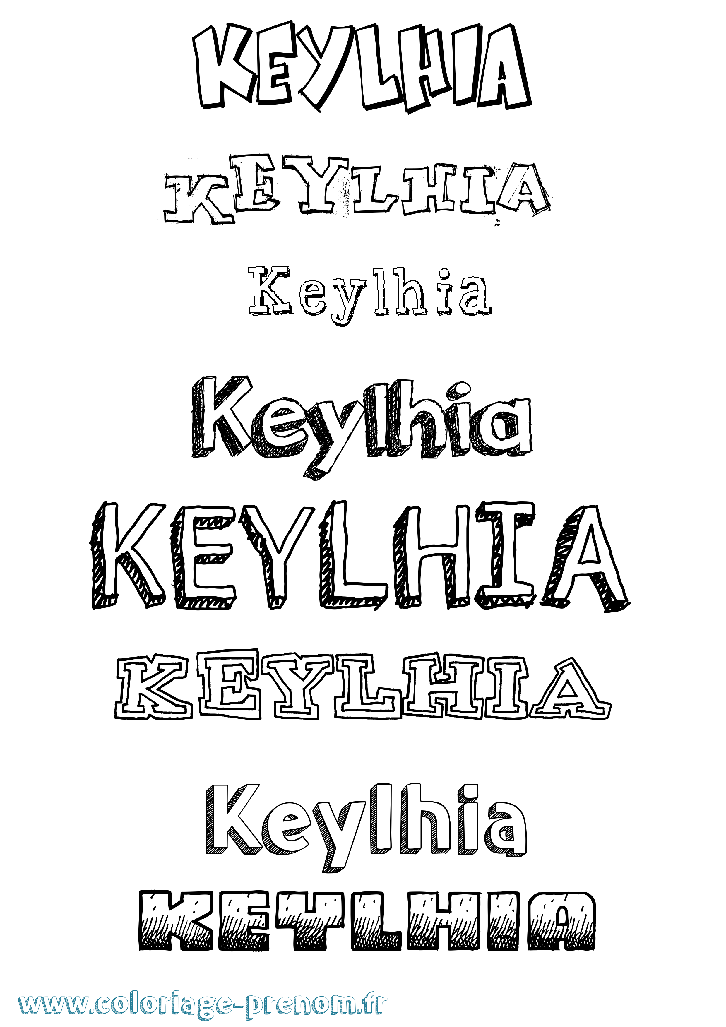 Coloriage Keylhia Dessiné Coloriage prénom Keylhia Dessiné