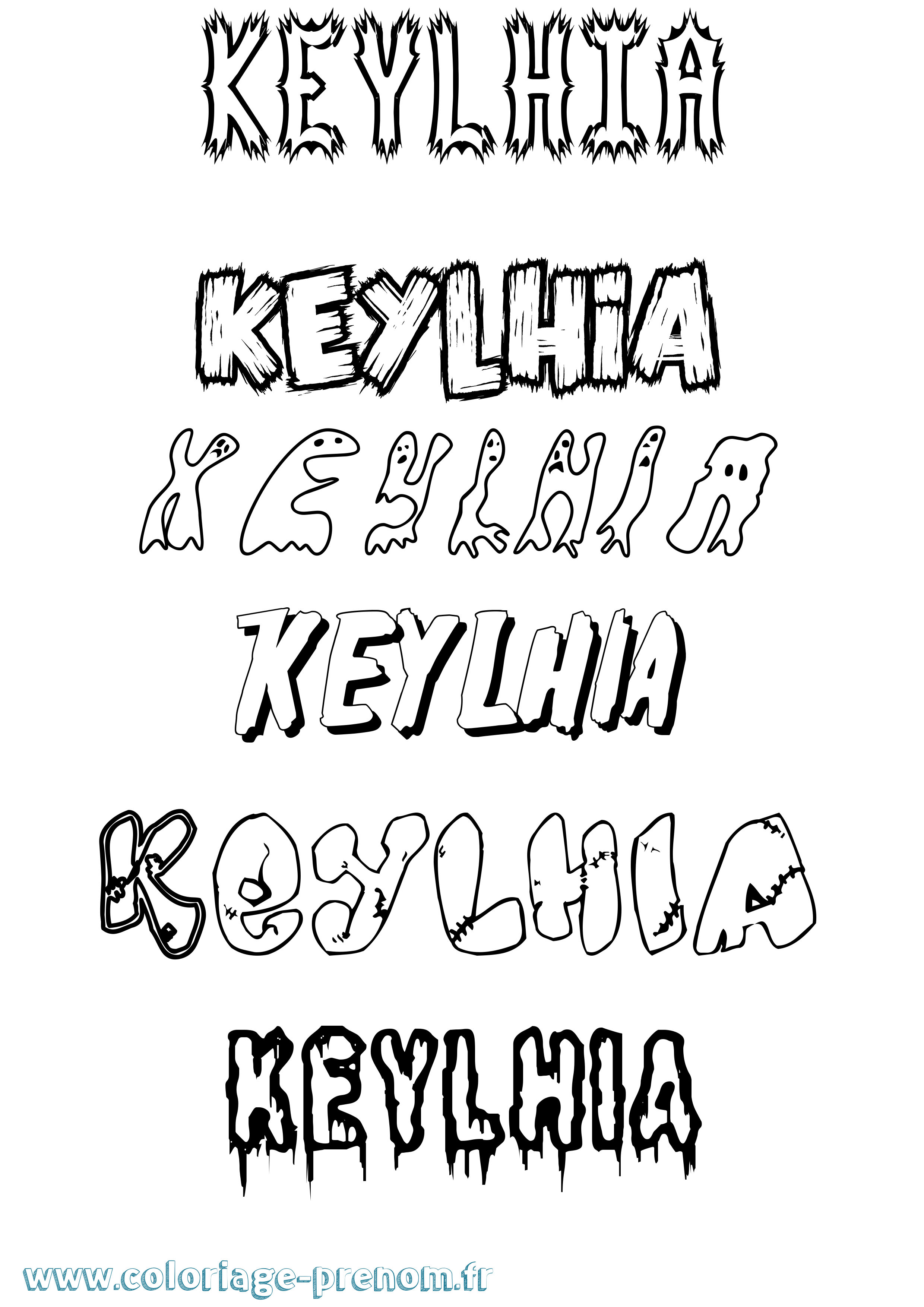 Coloriage Keylhia Frisson Coloriage prénom Keylhia Frisson