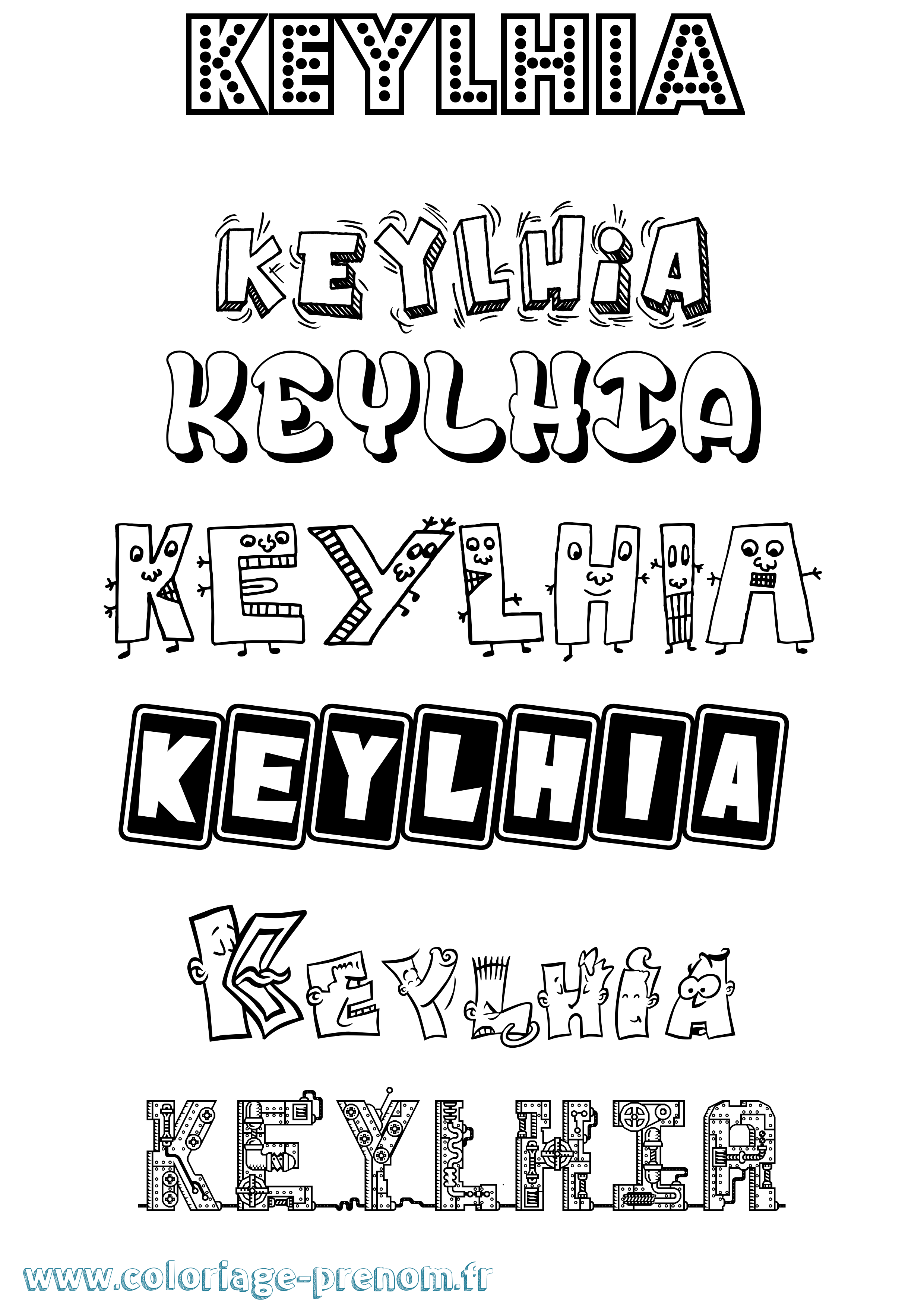 Coloriage Keylhia Fun Coloriage prénom Keylhia Fun