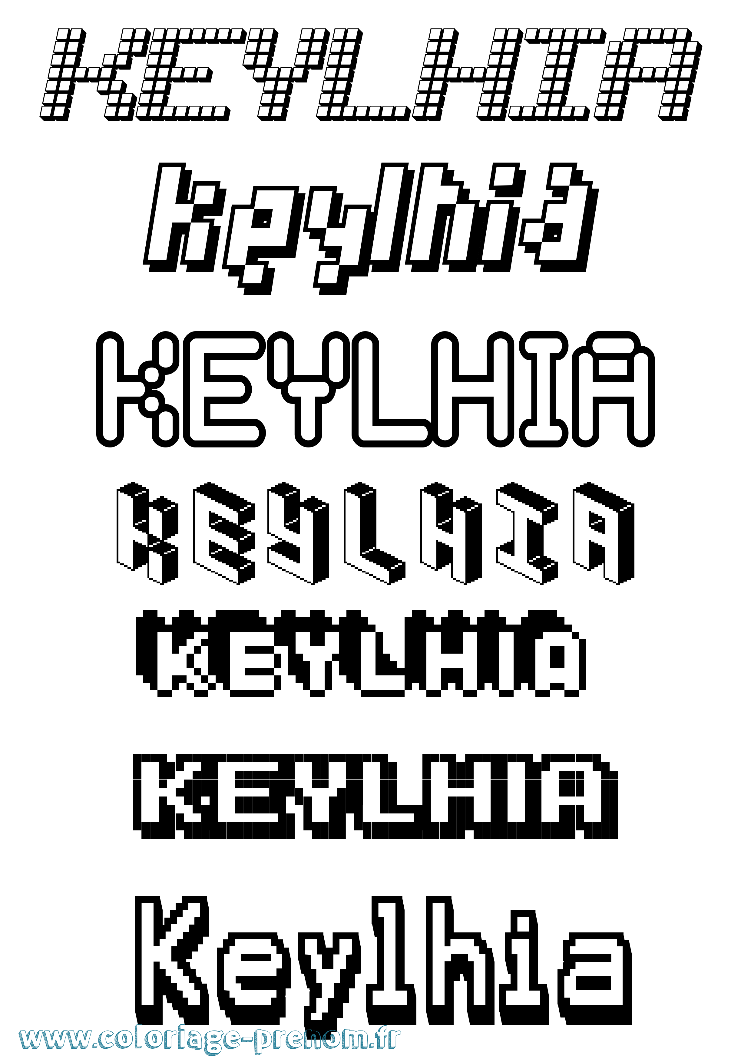 Coloriage Keylhia Pixel Coloriage prénom Keylhia Pixel