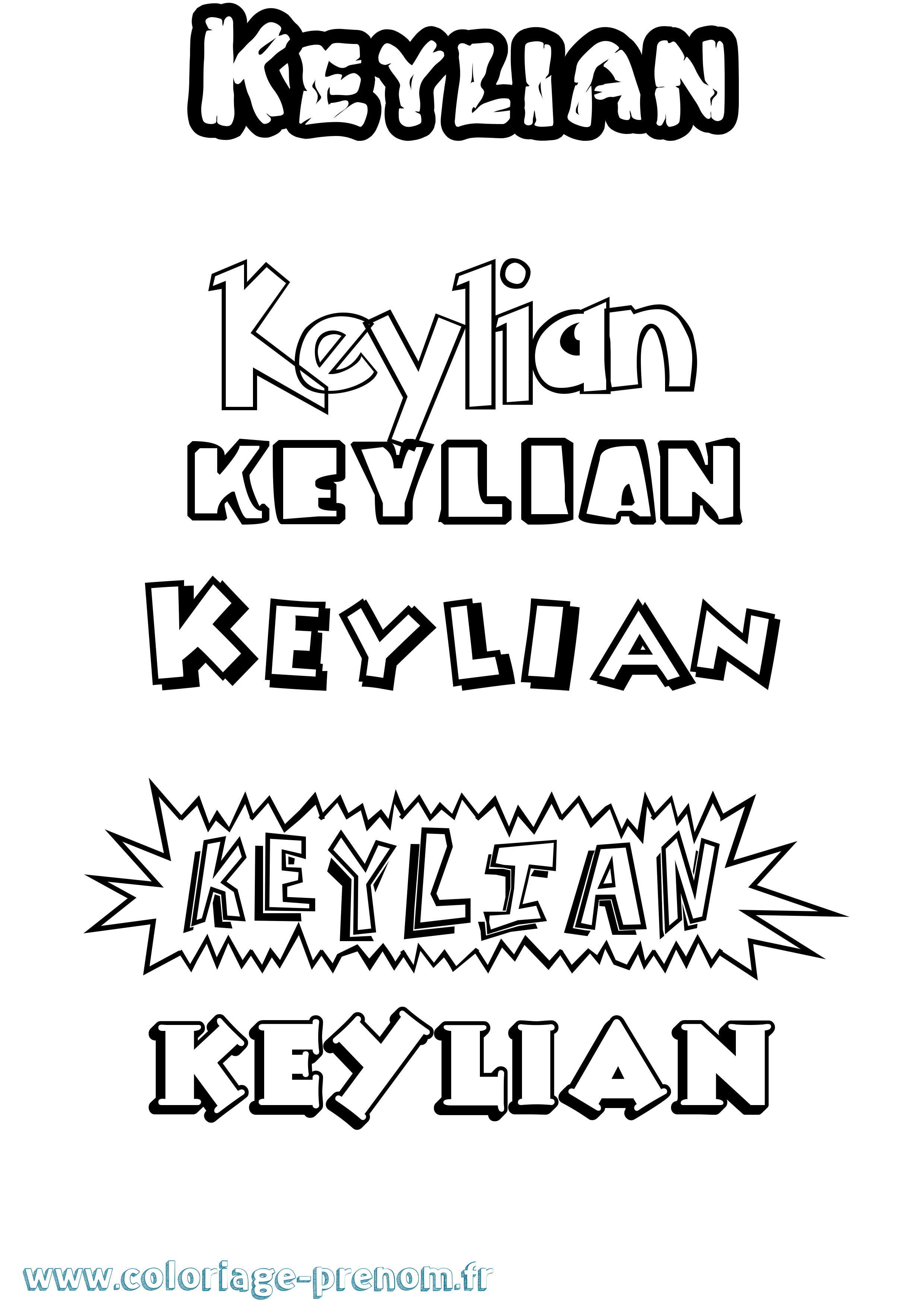 Coloriage Keylian Dessin Animé Coloriage prénom Keylian Dessin Animé