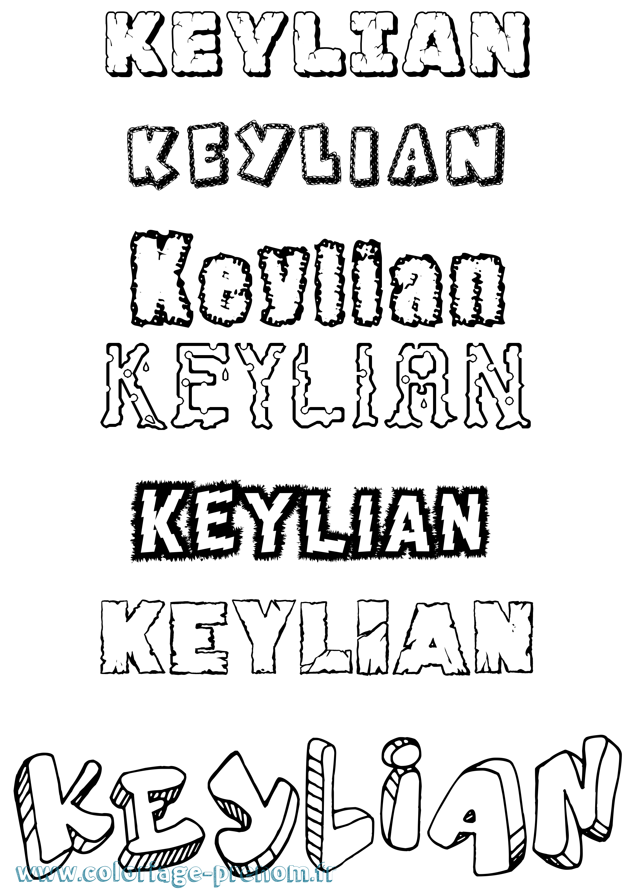 Coloriage Keylian Destructuré Coloriage prénom Keylian Destructuré