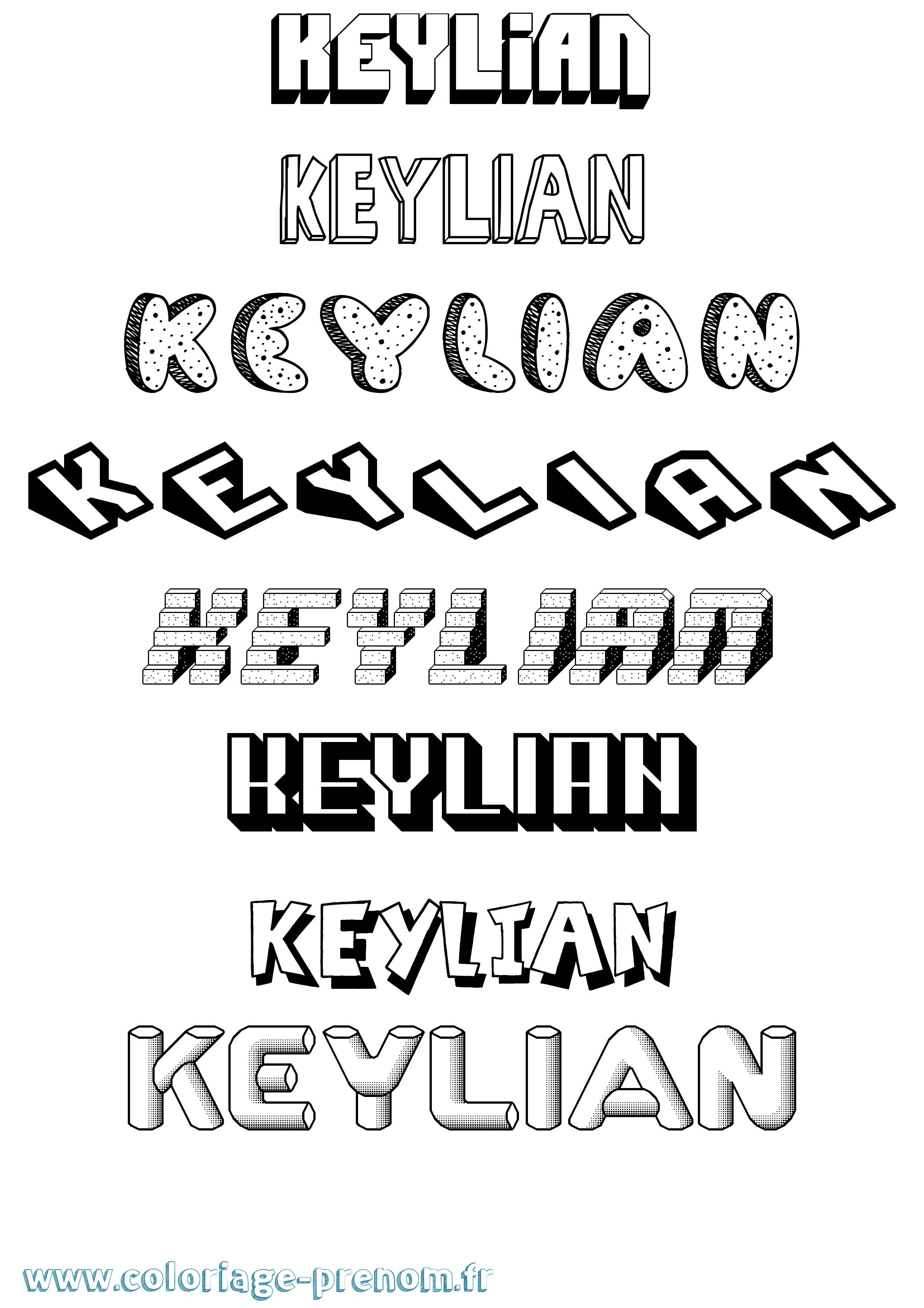 Coloriage Keylian Effet 3D Coloriage prénom Keylian Effet 3D