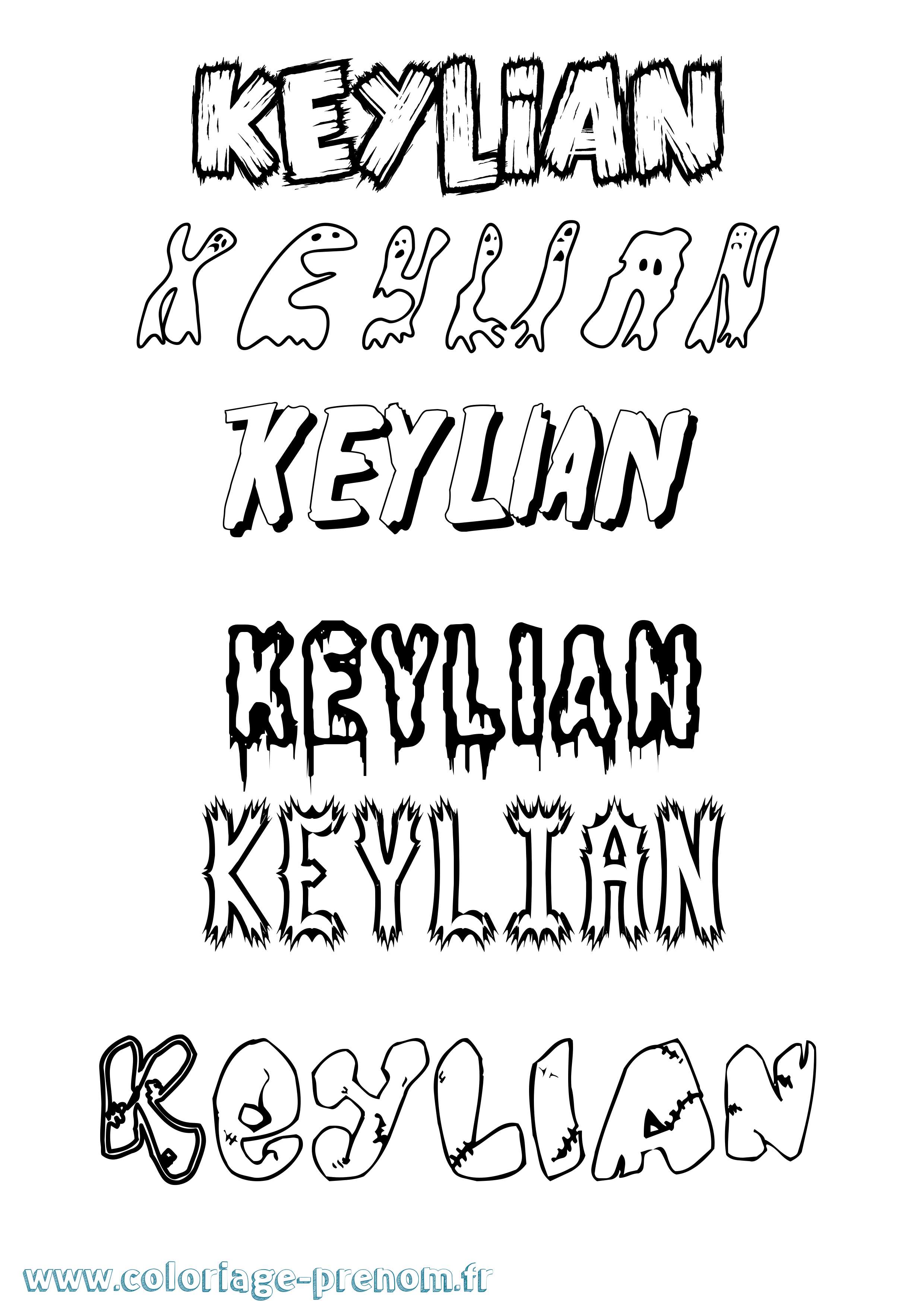 Coloriage Keylian Frisson Coloriage prénom Keylian Frisson