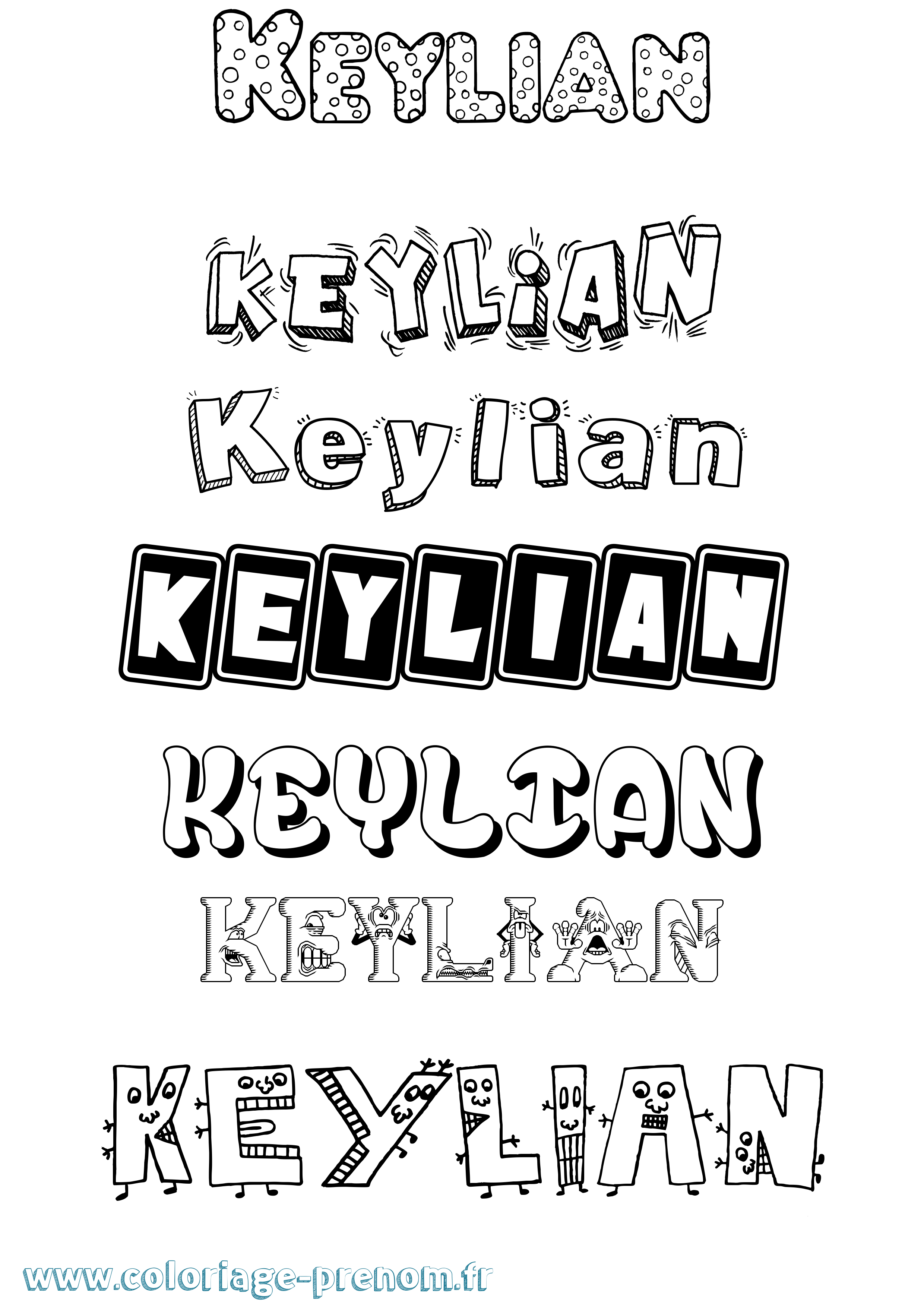 Coloriage Keylian Fun Coloriage prénom Keylian Fun