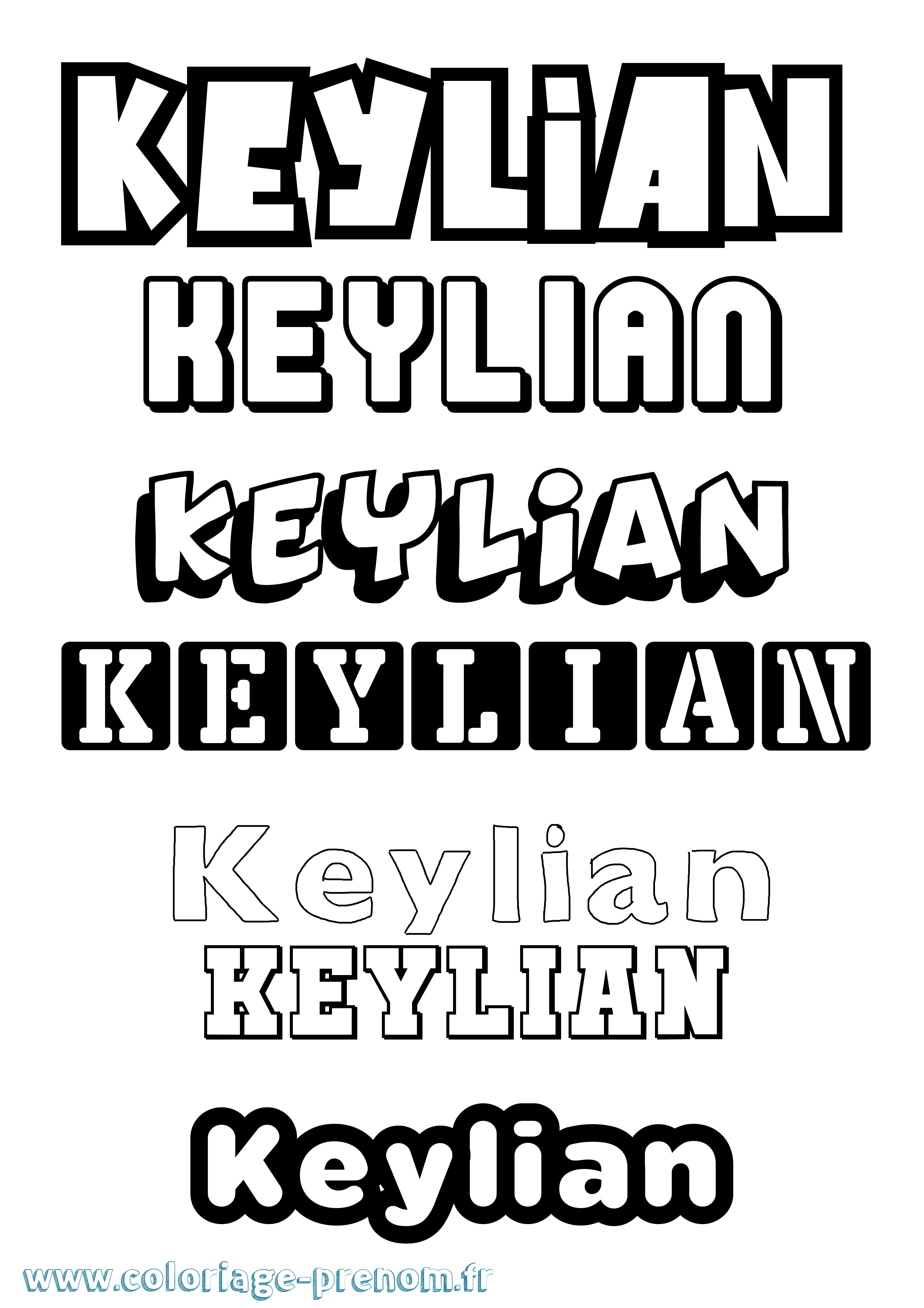 Coloriage Keylian Simple Coloriage prénom Keylian Simple