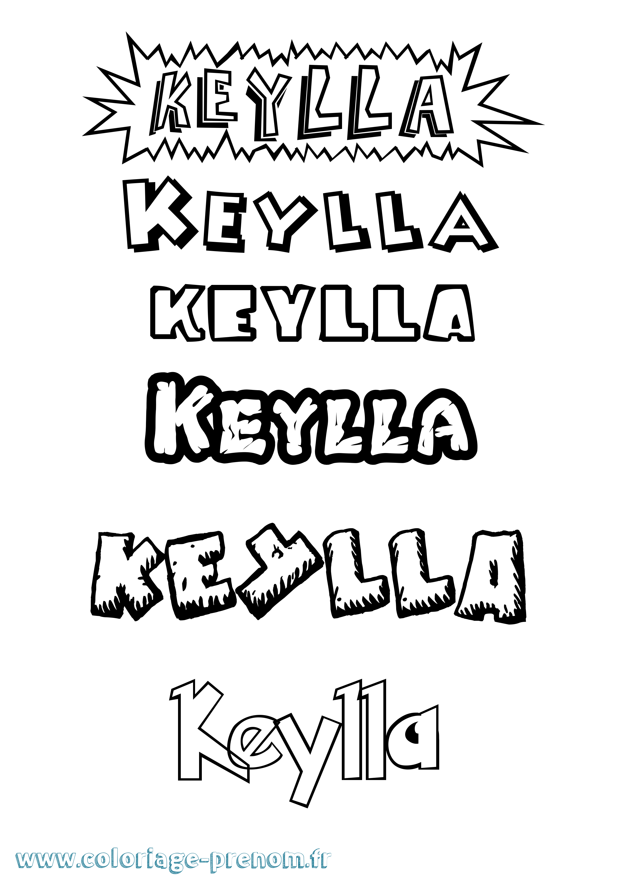 Coloriage Keylla Dessin Animé Coloriage prénom Keylla Dessin Animé
