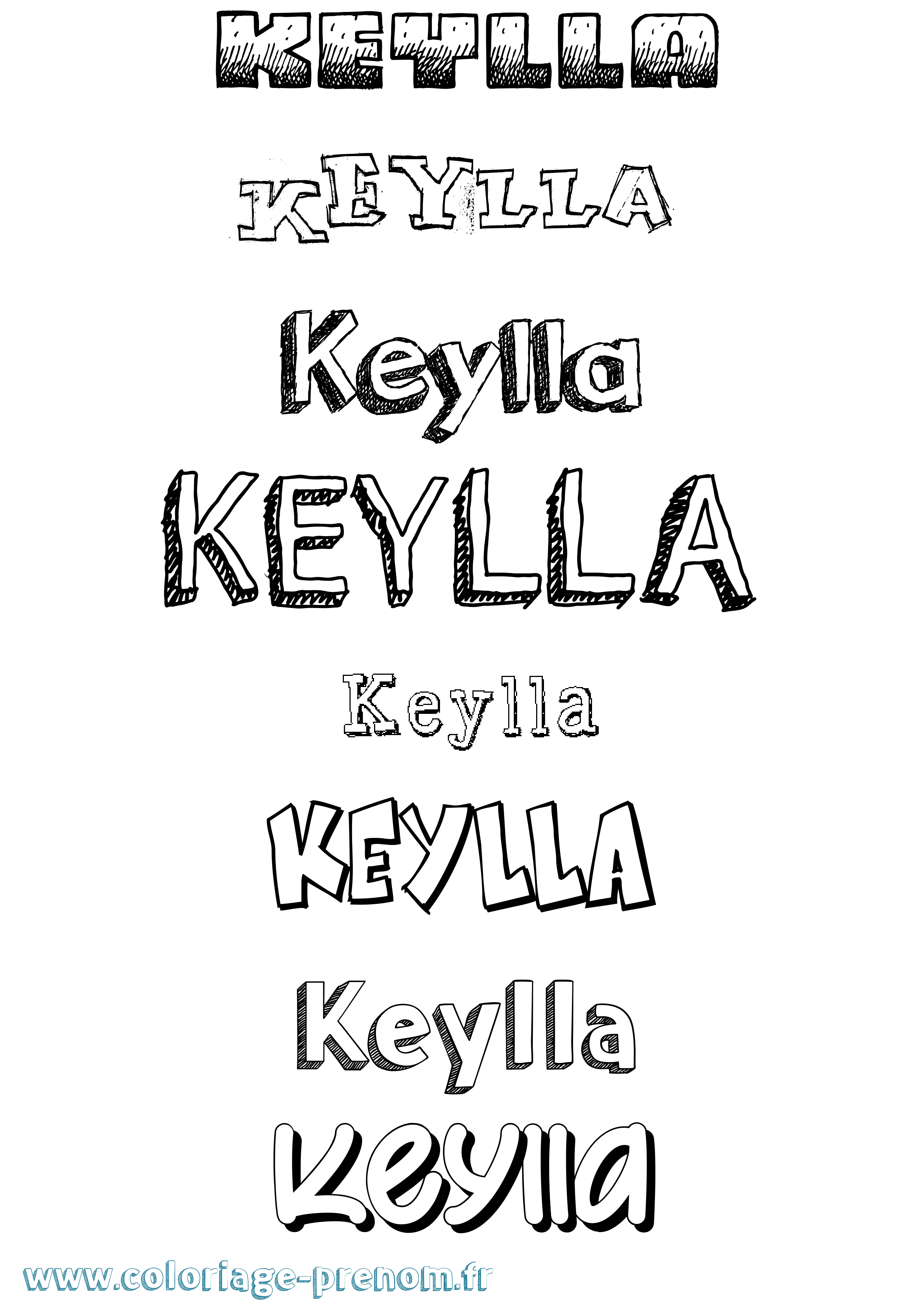 Coloriage Keylla Dessiné Coloriage prénom Keylla Dessiné