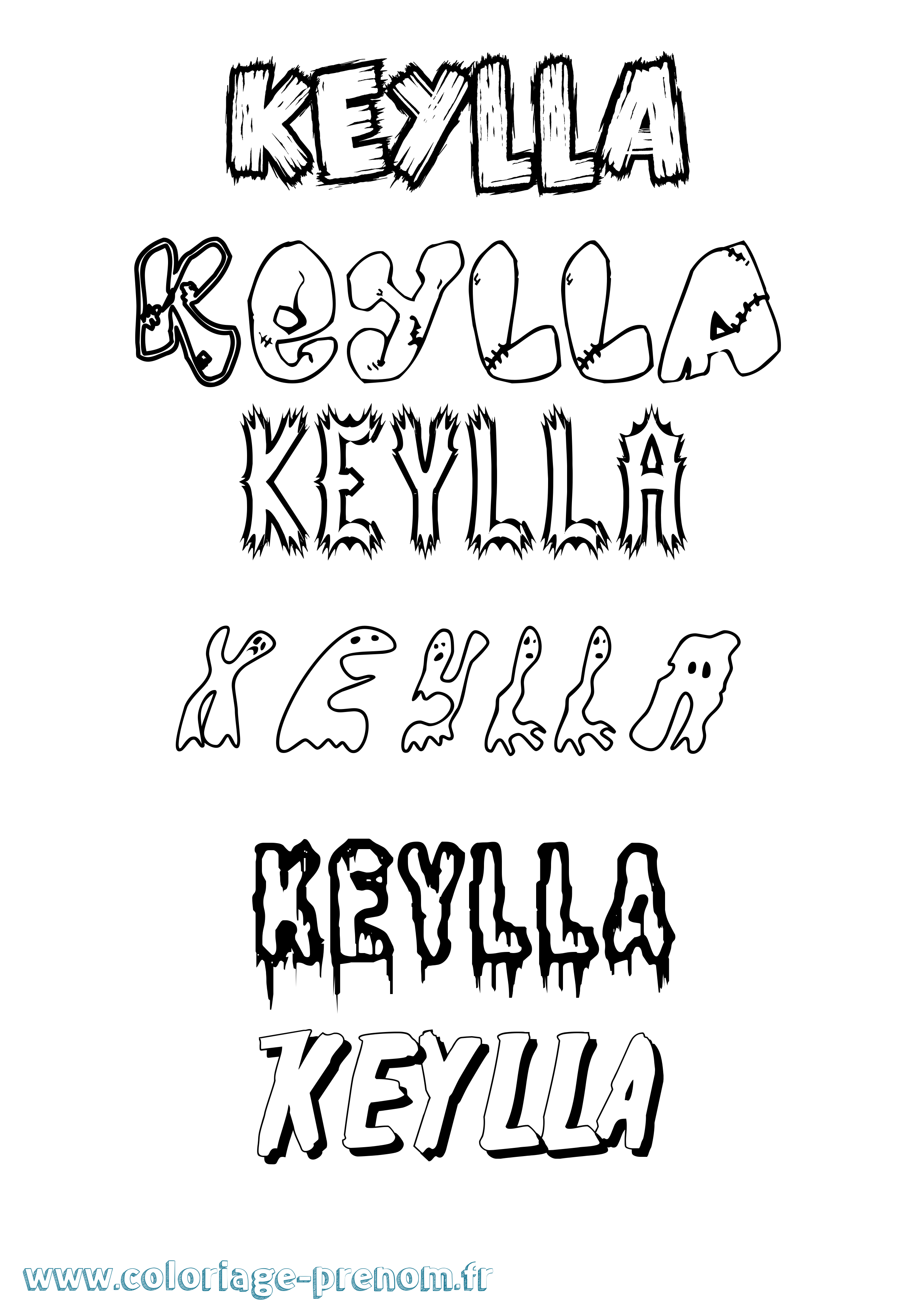 Coloriage Keylla Frisson Coloriage prénom Keylla Frisson