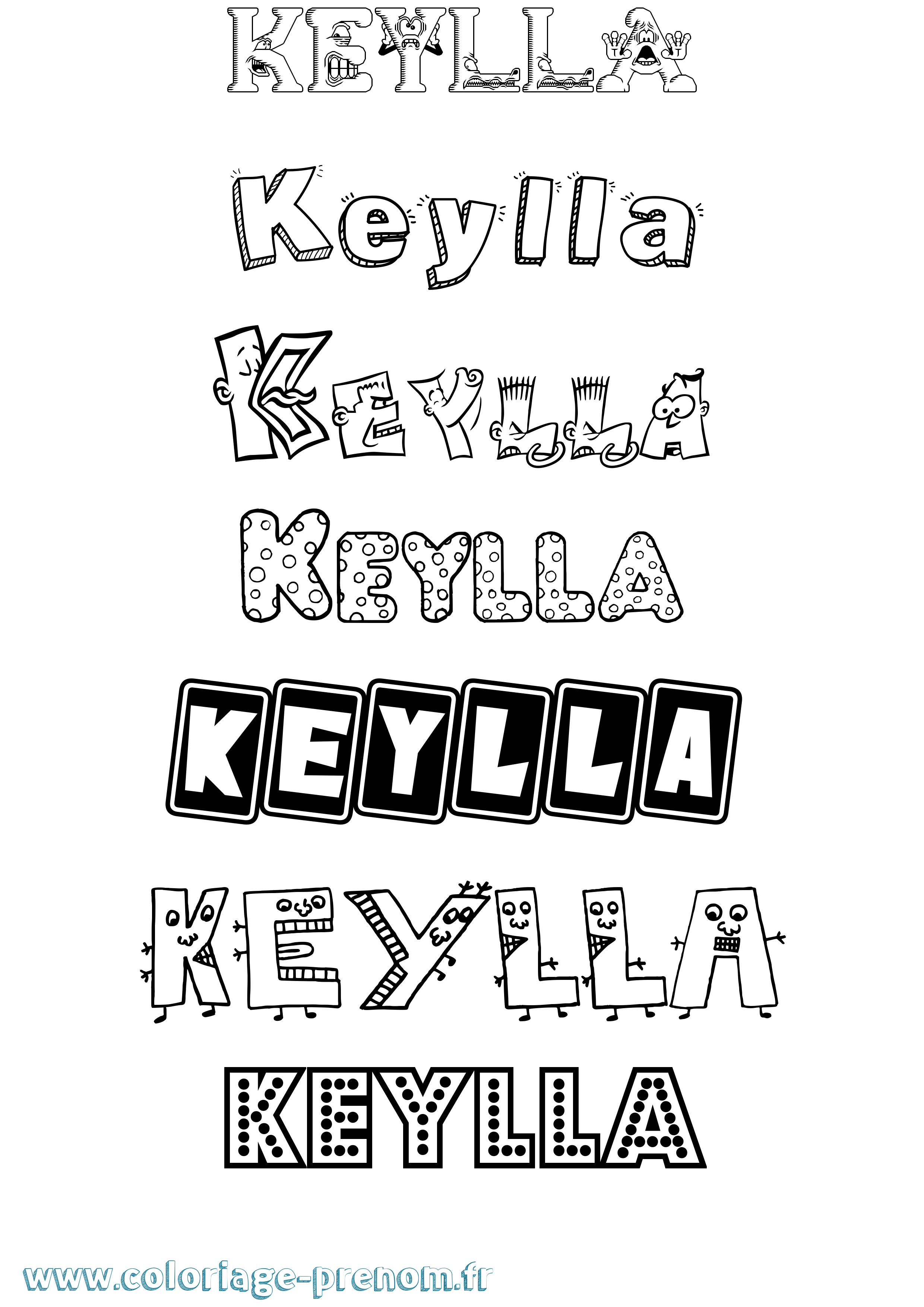 Coloriage Keylla Fun Coloriage prénom Keylla Fun