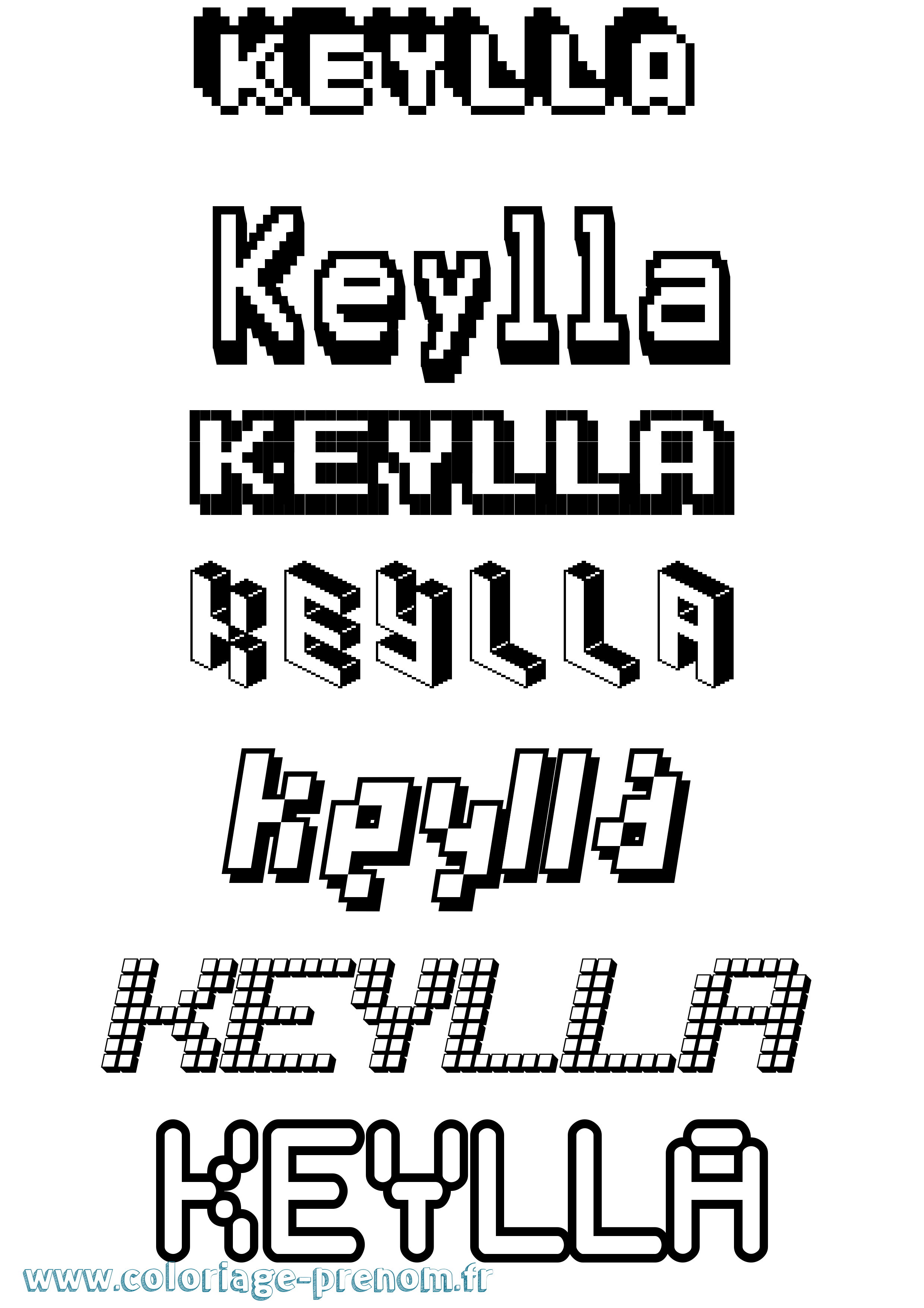 Coloriage Keylla Pixel Coloriage prénom Keylla Pixel