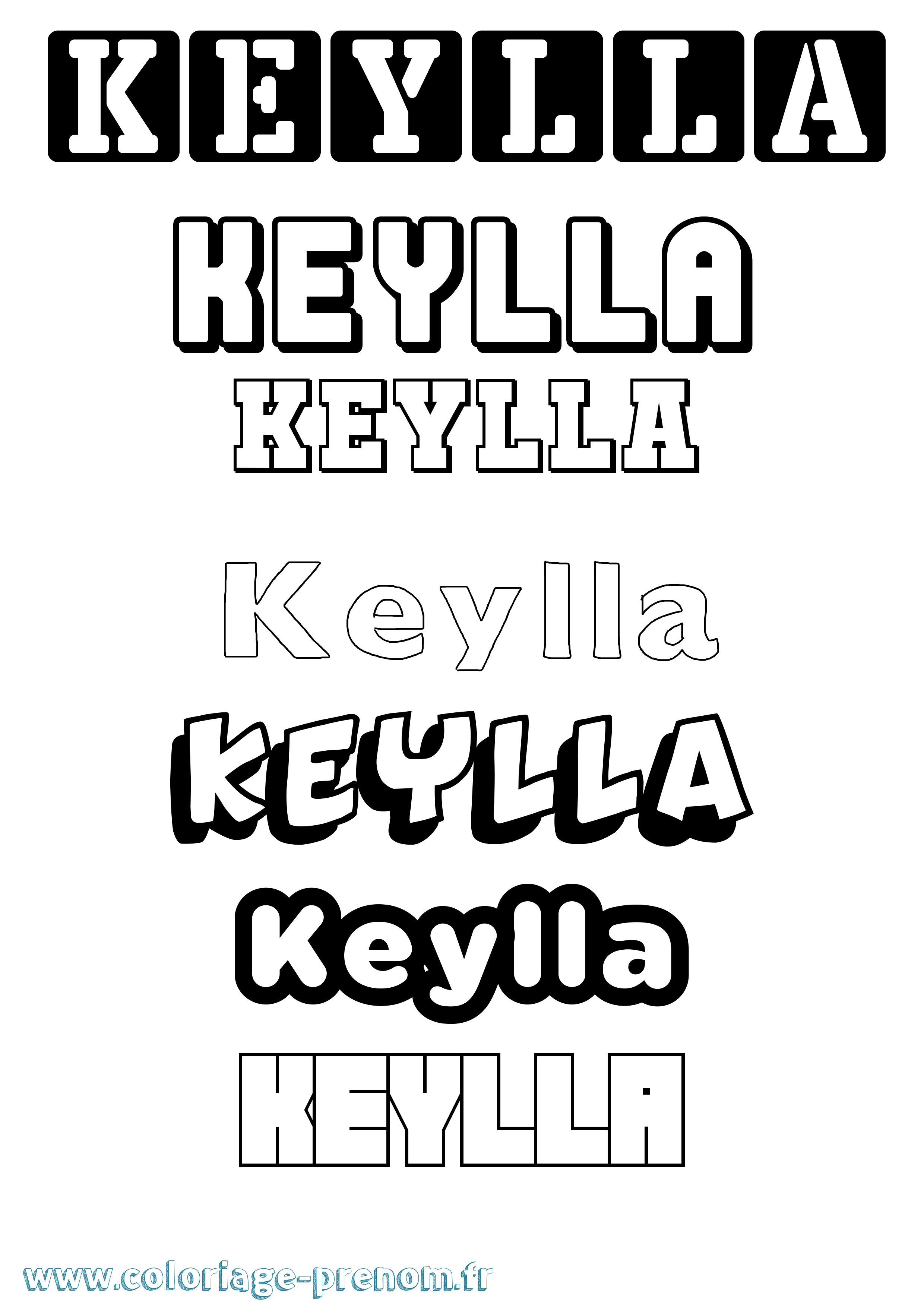 Coloriage Keylla Simple Coloriage prénom Keylla Simple