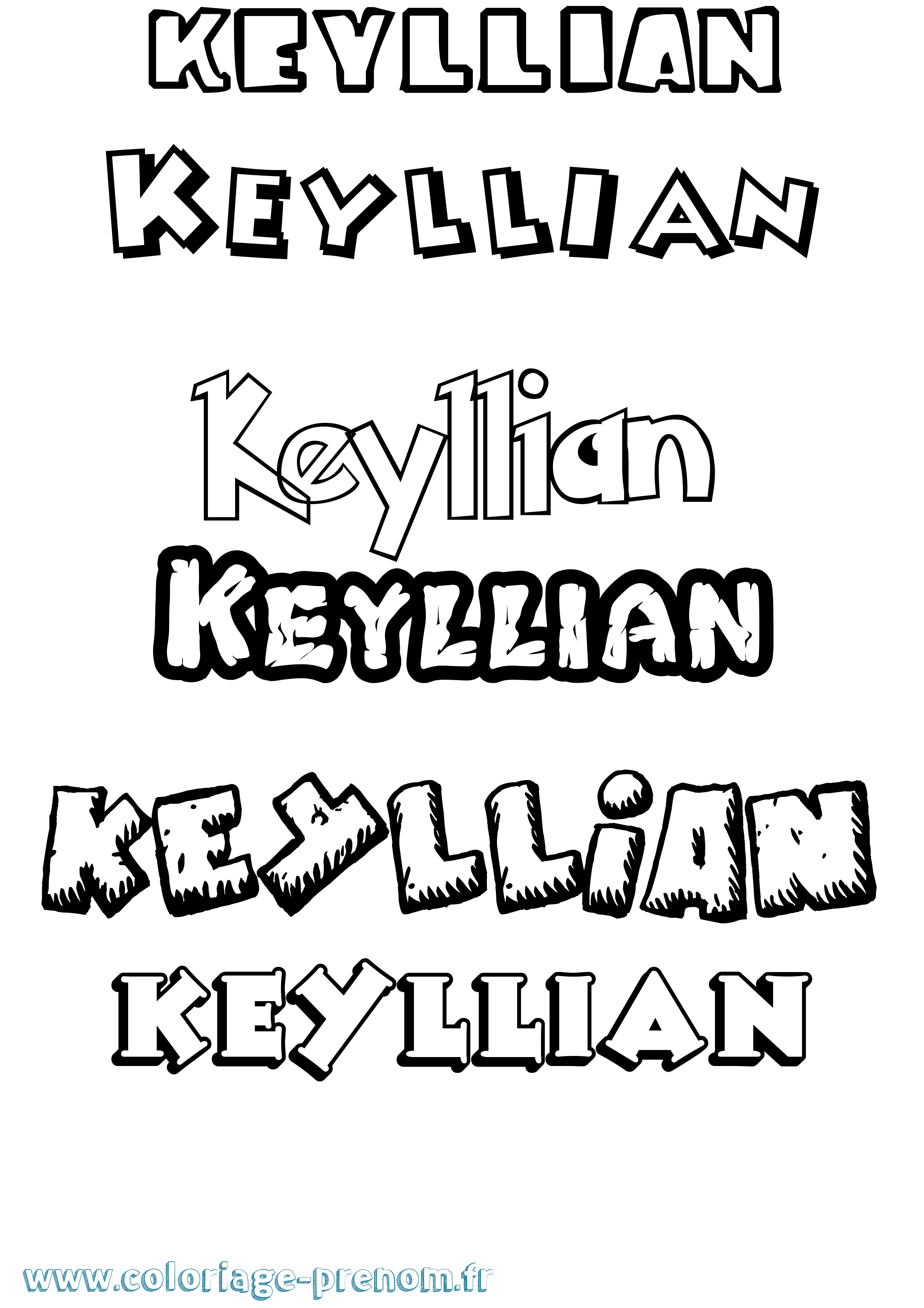 Coloriage Keyllian Dessin Animé Coloriage prénom Keyllian Dessin Animé