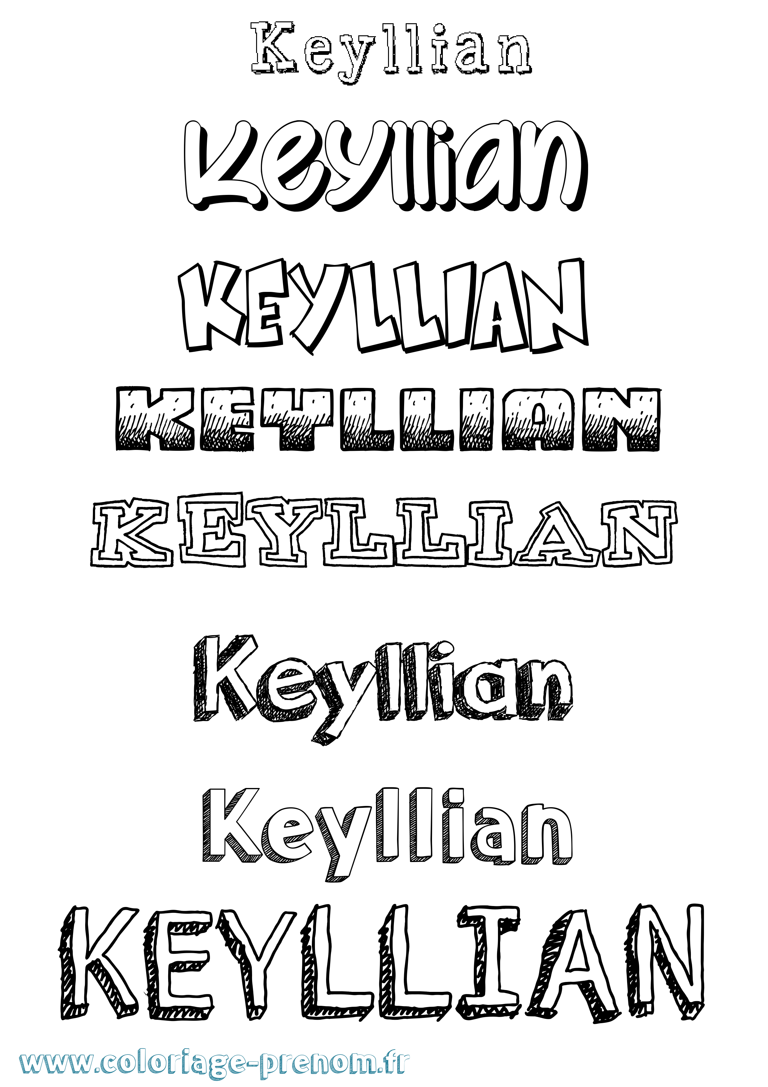 Coloriage Keyllian Dessiné Coloriage prénom Keyllian Dessiné