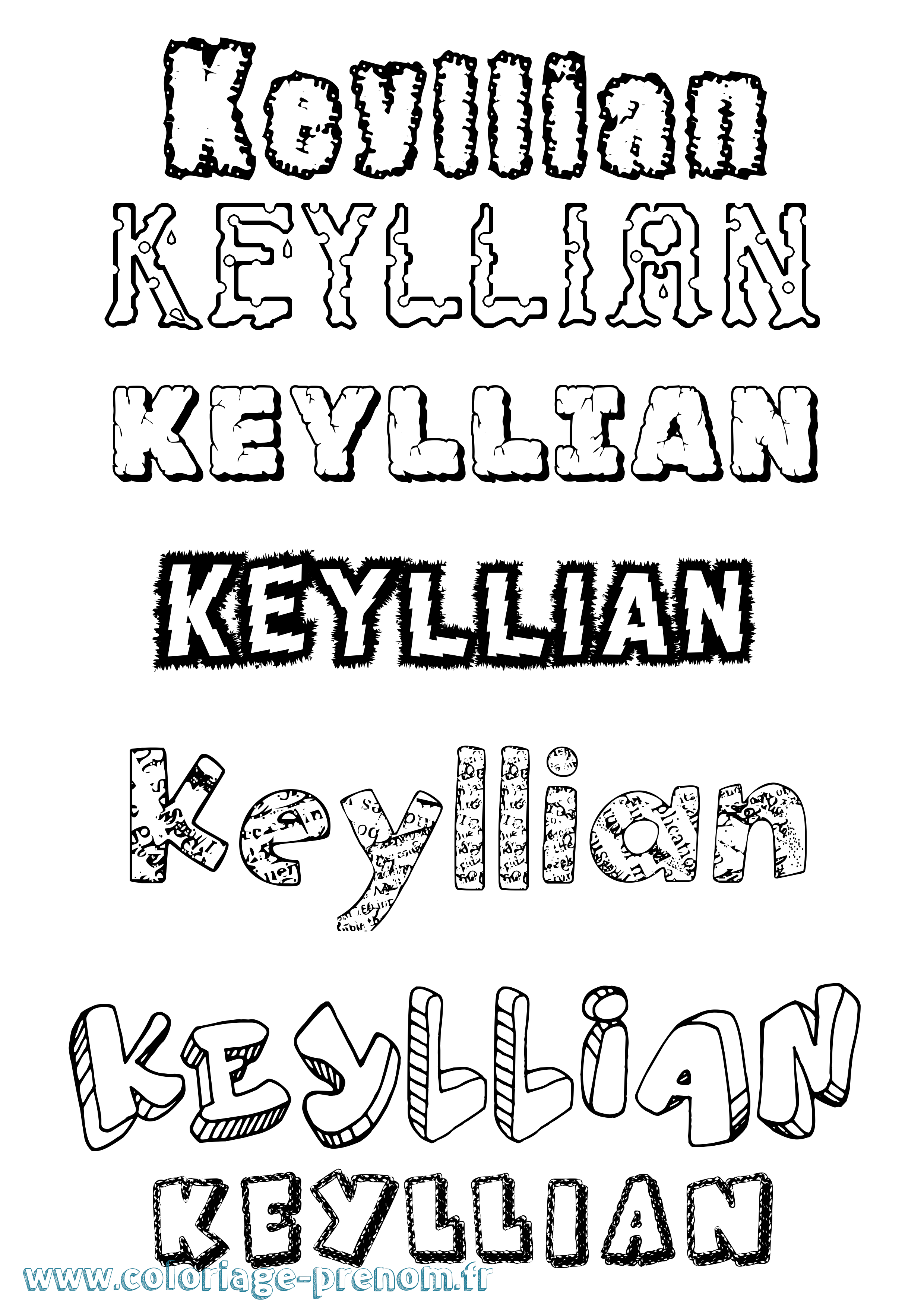 Coloriage Keyllian Destructuré Coloriage prénom Keyllian Destructuré