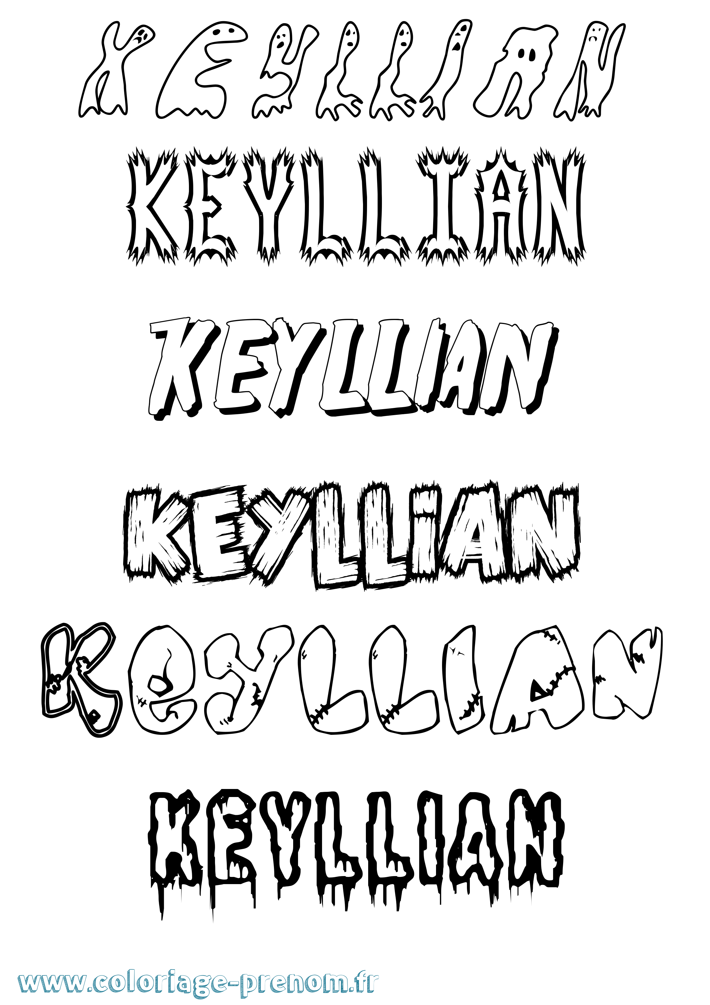 Coloriage Keyllian Frisson Coloriage prénom Keyllian Frisson
