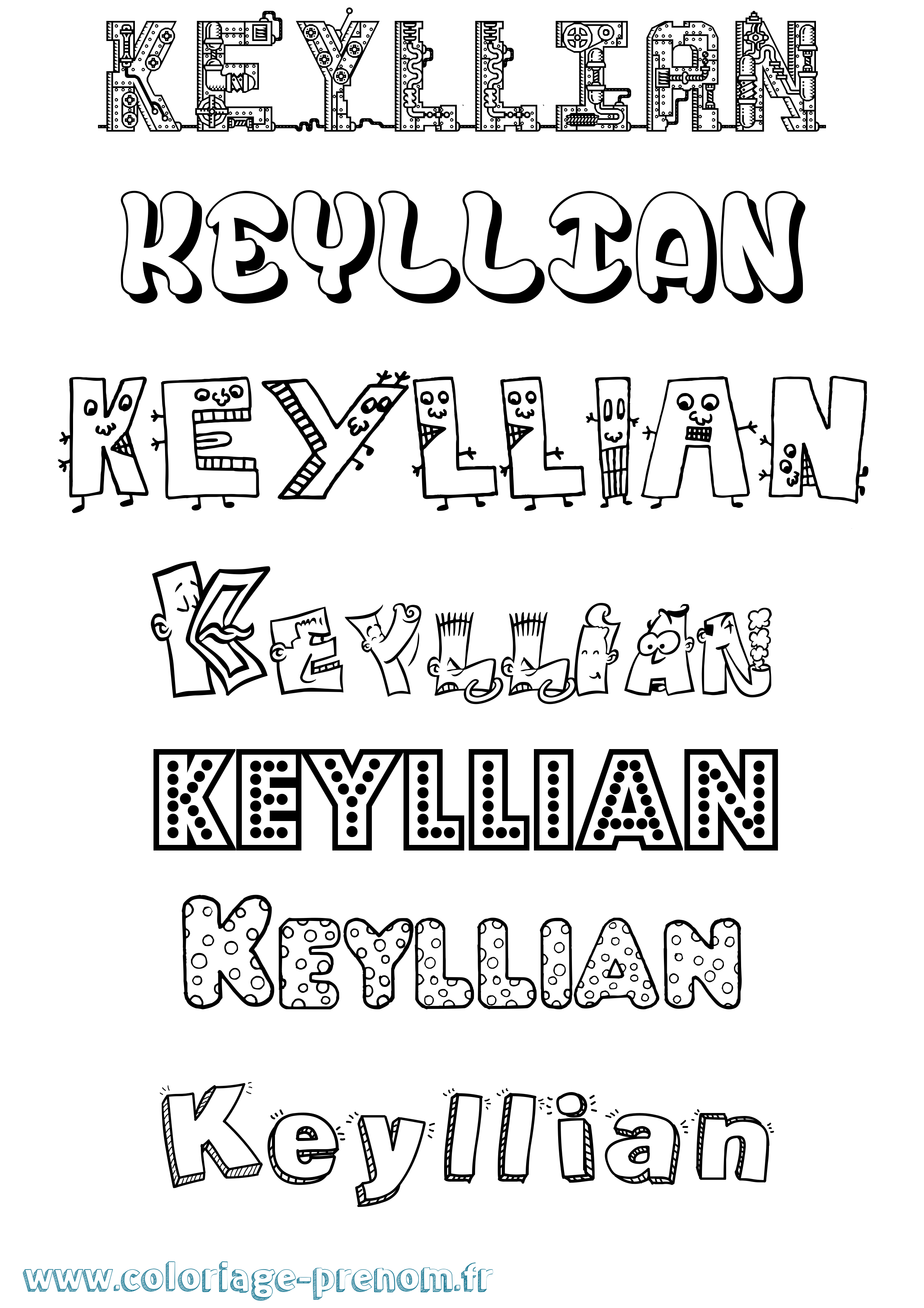 Coloriage Keyllian Fun Coloriage prénom Keyllian Fun