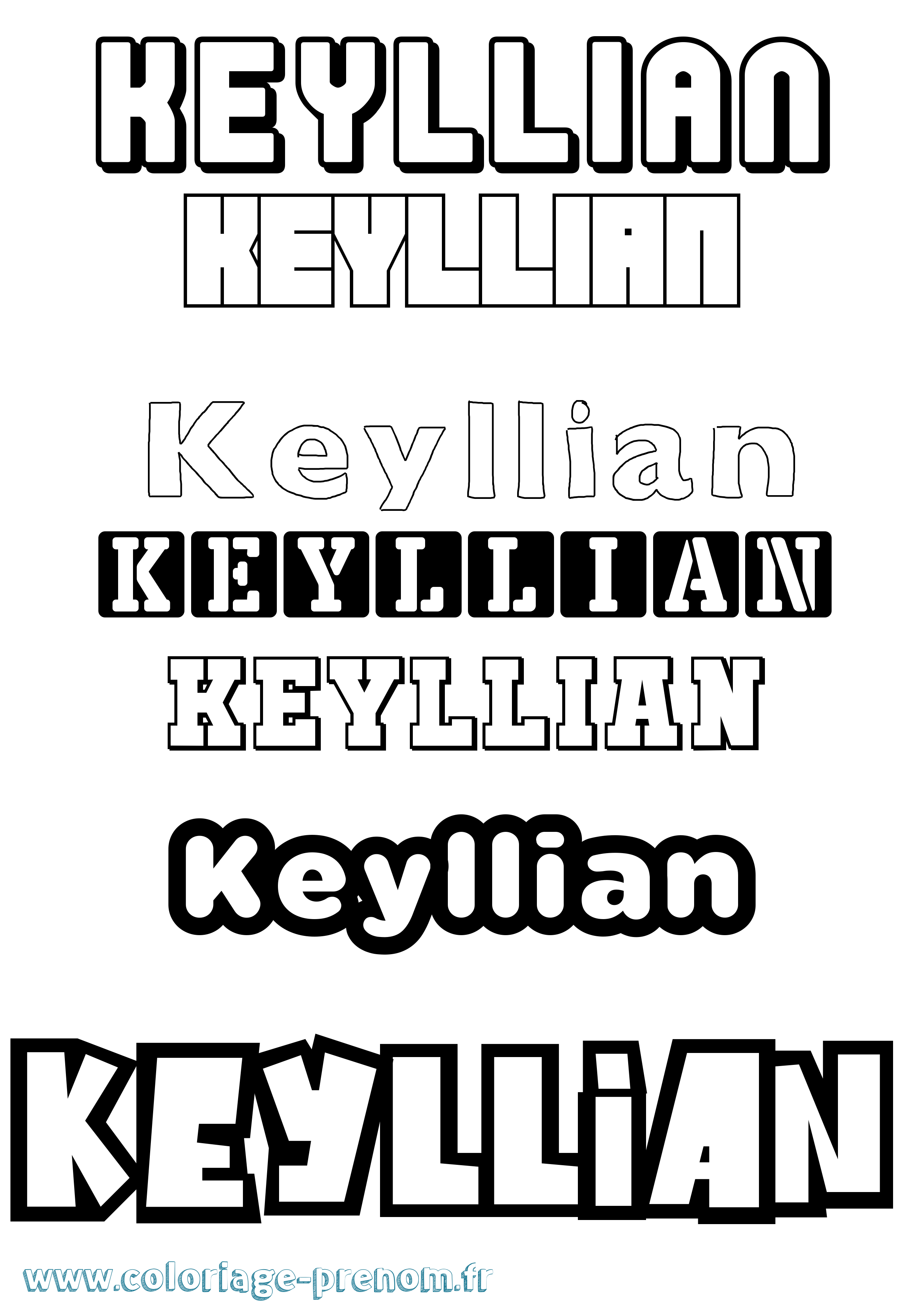 Coloriage Keyllian Simple Coloriage prénom Keyllian Simple