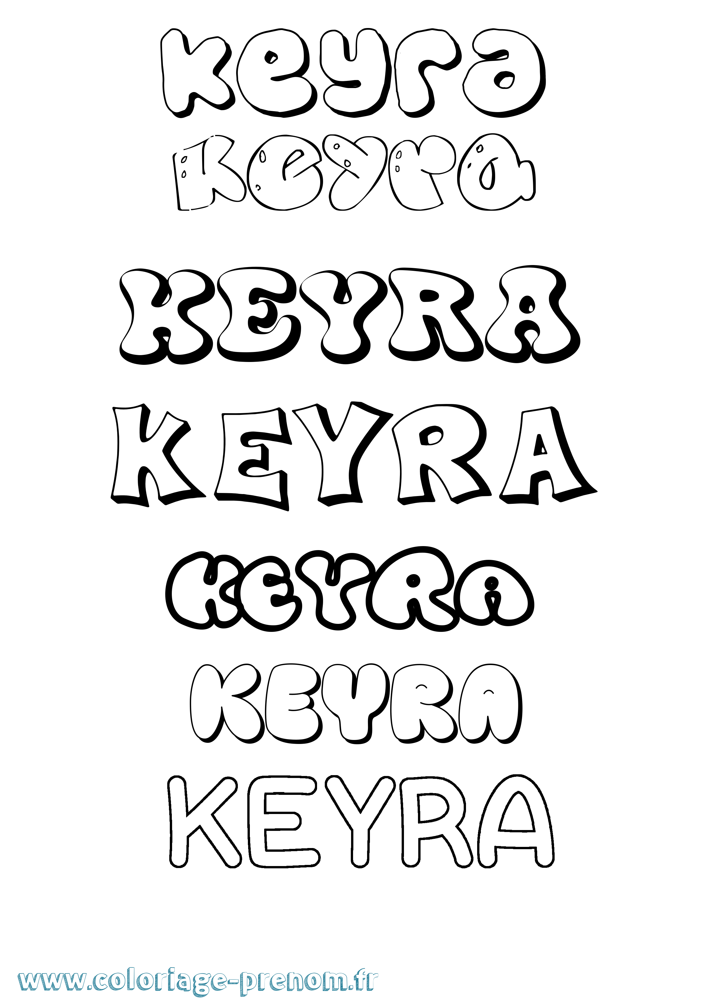 Coloriage Keyra Bubble Coloriage prénom Keyra Bubble